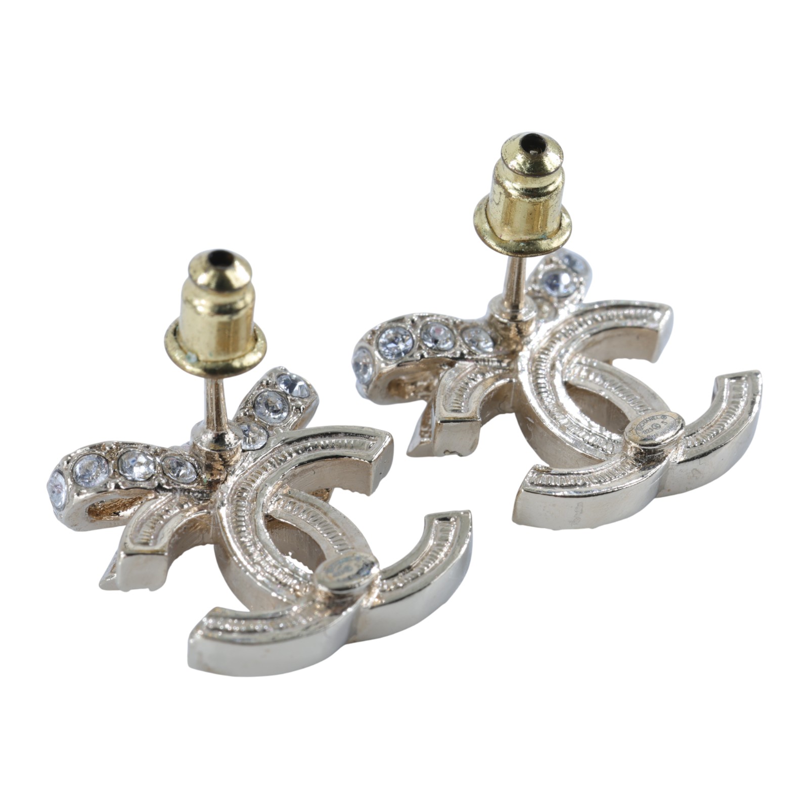 香奈兒 CHANEL CC LOGO 耳環 耳釘 ABA922 B10960B23S 金色蝴蝶結雙C耳環 原廠盒子/內襯