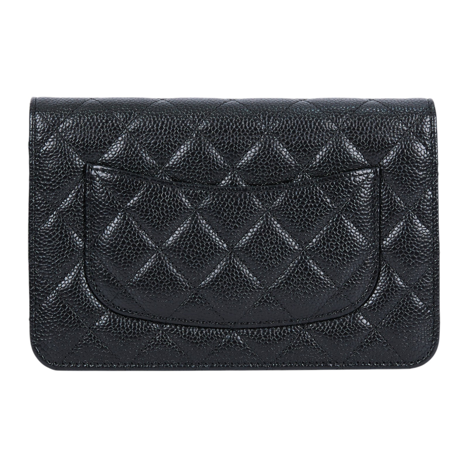 香奈兒 CHANEL 經典鏈子皮夾 菱格紋 CC LOGO AP0250 Y01864 晶片款 黑金荔枝WOC 原廠盒子/防塵袋/購買證明影本