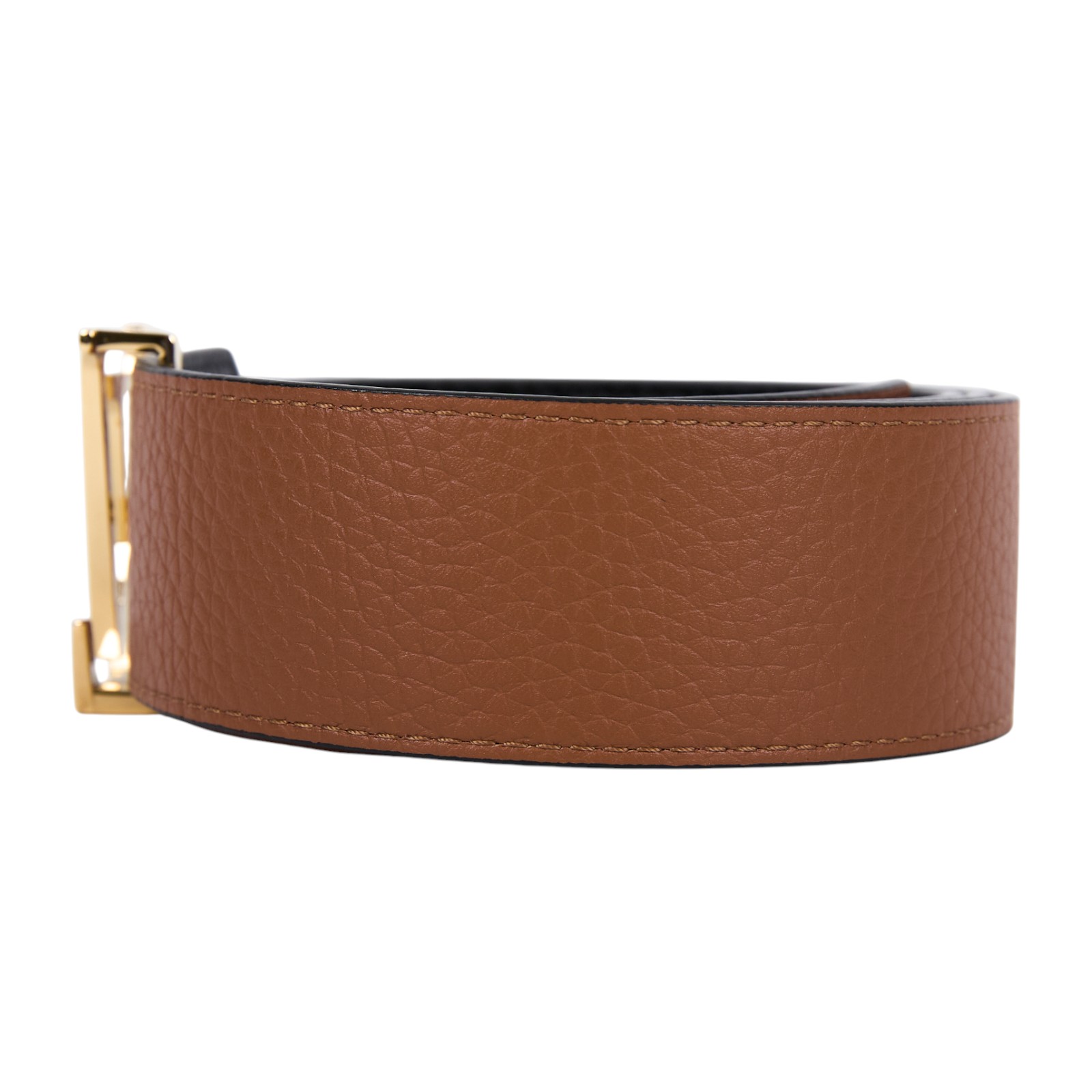 路易威登 LOUIS VUITTON LV Initials 40毫米 雙面皮帶 M9151U 黑棕雙色金釦皮帶#90/36 原廠盒子/防塵袋