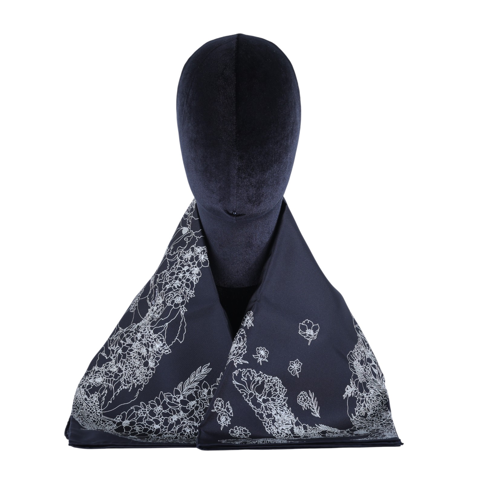 愛馬仕 Hermes Robe Legere 90 方巾   黑花卉絲巾90X90 原廠盒子