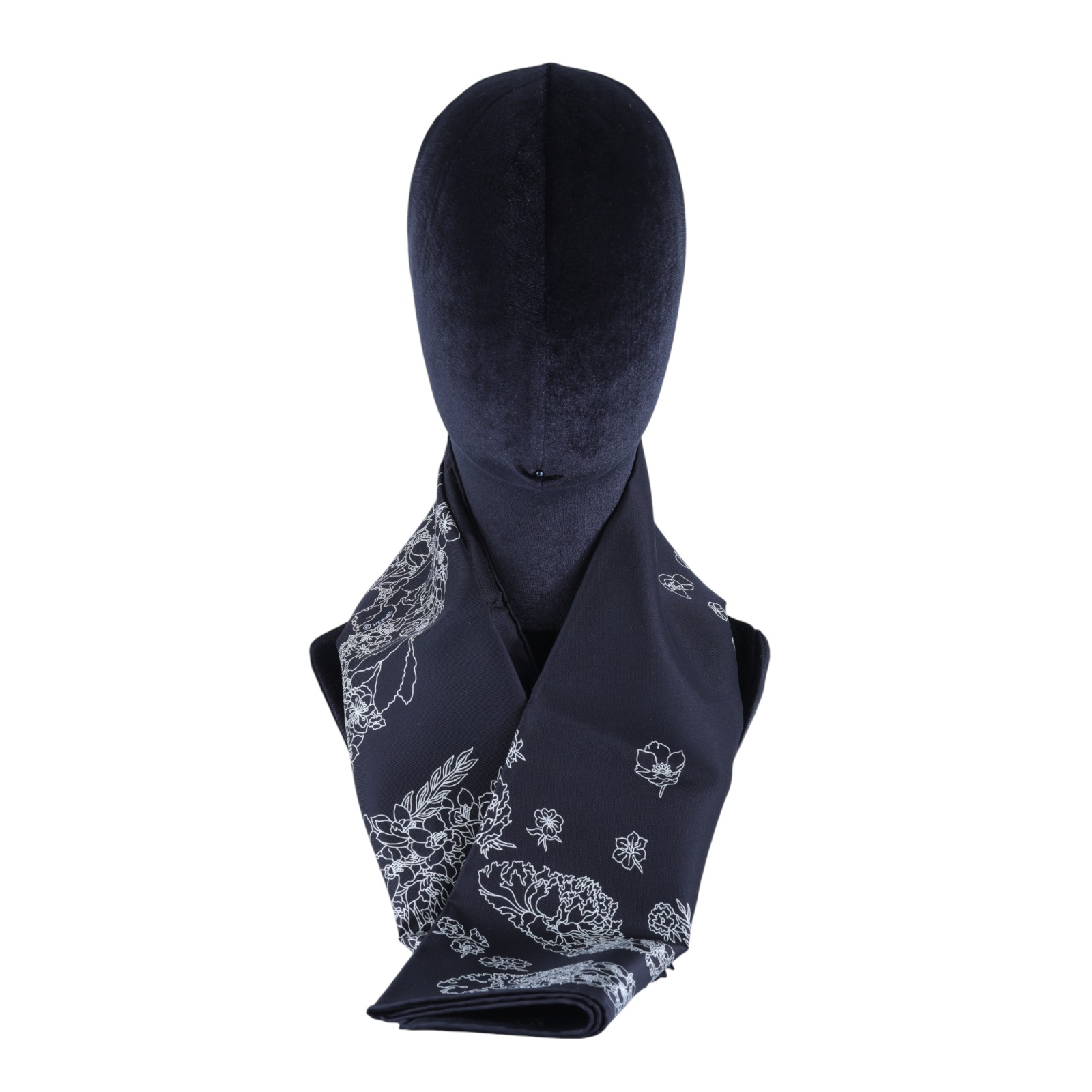 愛馬仕 Hermes Robe Legere 90 方巾   黑花卉絲巾90X90 原廠盒子