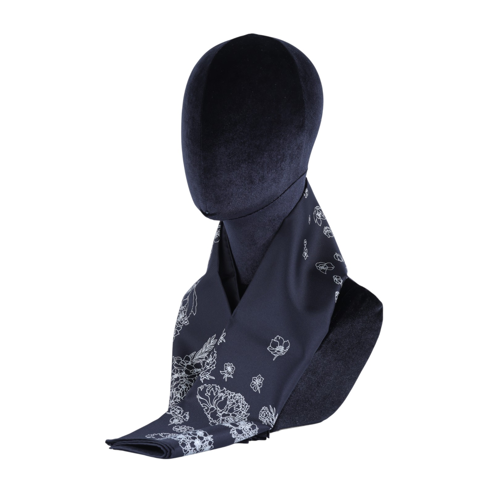 愛馬仕 Hermes Robe Legere 90 方巾   黑花卉絲巾90X90 原廠盒子