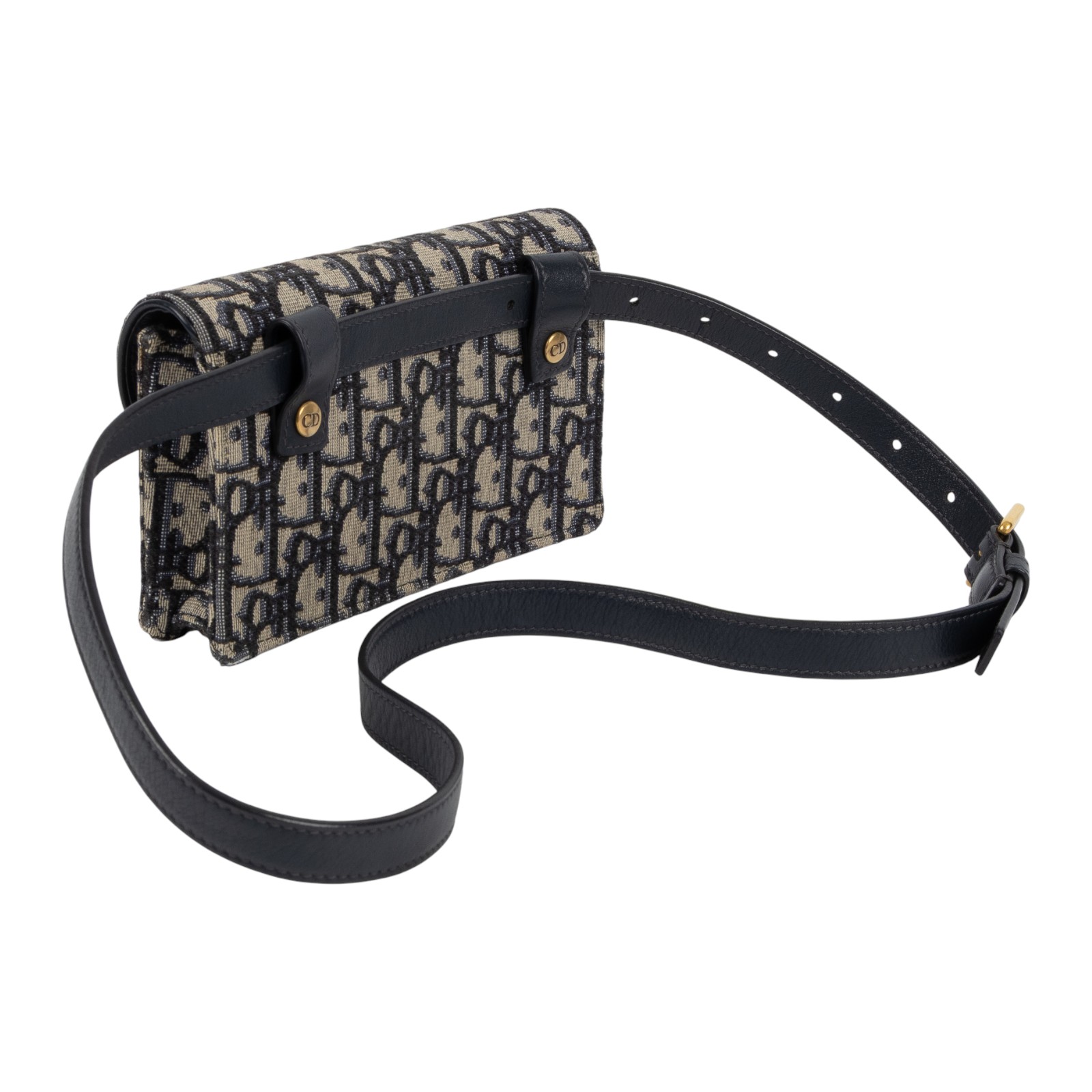 迪奧 CHRISTIAN DIOR Saddle 馬鞍 腰包 S5619CTZQ 藍緹花帆布SADDLE馬鞍腰包 無附屬品