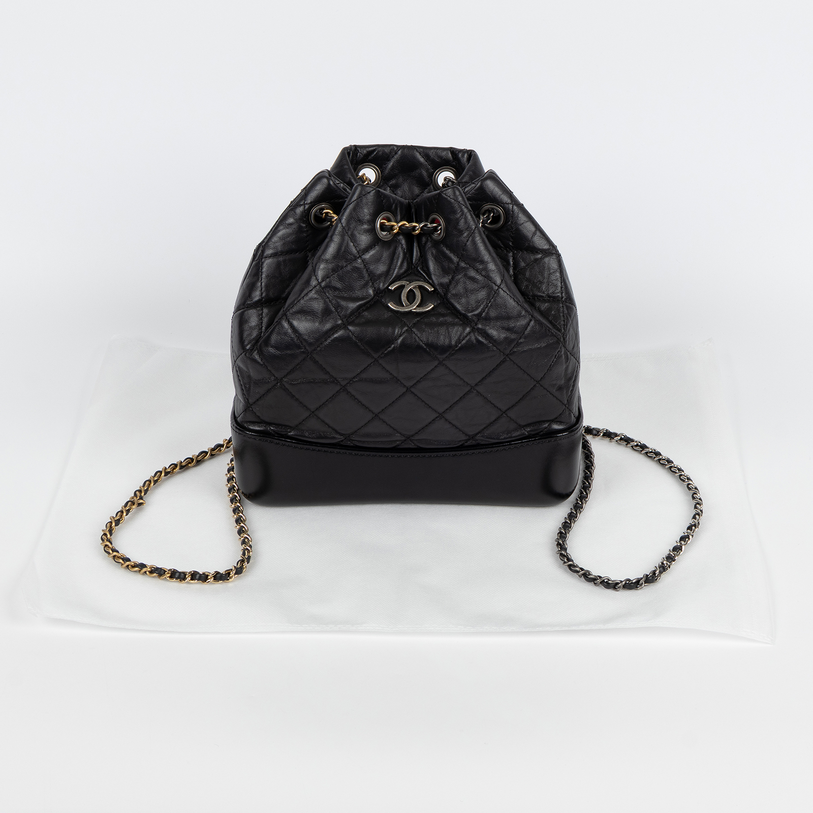 香奈兒 CHANEL 流浪包 小型 後背包 A94485 晶片款 黑流浪後背包 無附屬品