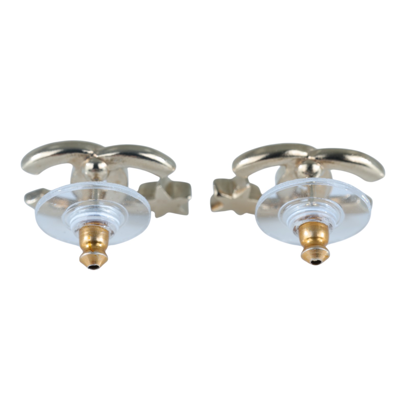 香奈兒 CHANEL CC LOGO 耳環 耳釘 C21S 星星水鑽雙C耳環 原廠盒子/內襯