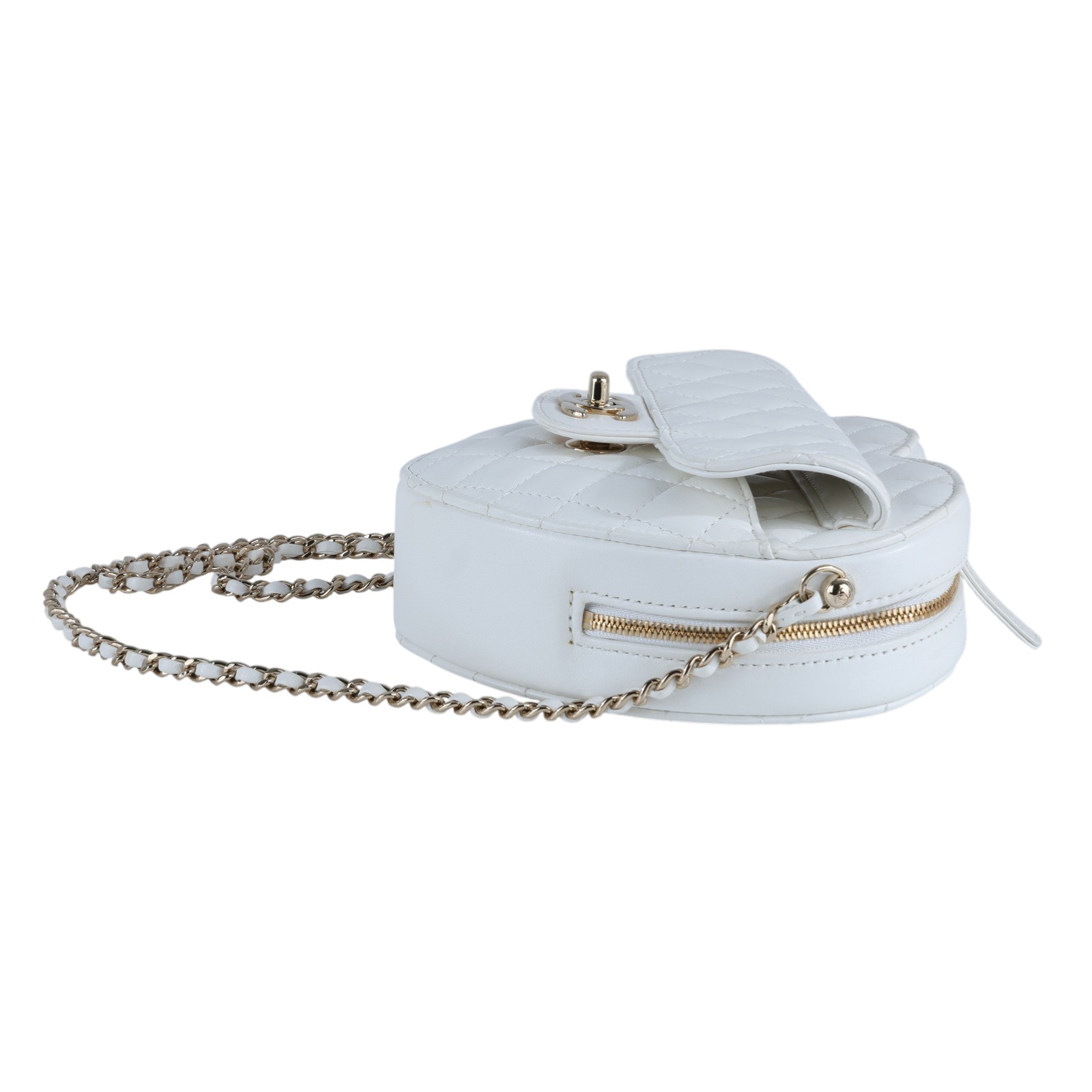 香奈兒 CHANEL CC In Love 斜背 愛心包 AS3191 晶片款 白愛心包 防塵袋