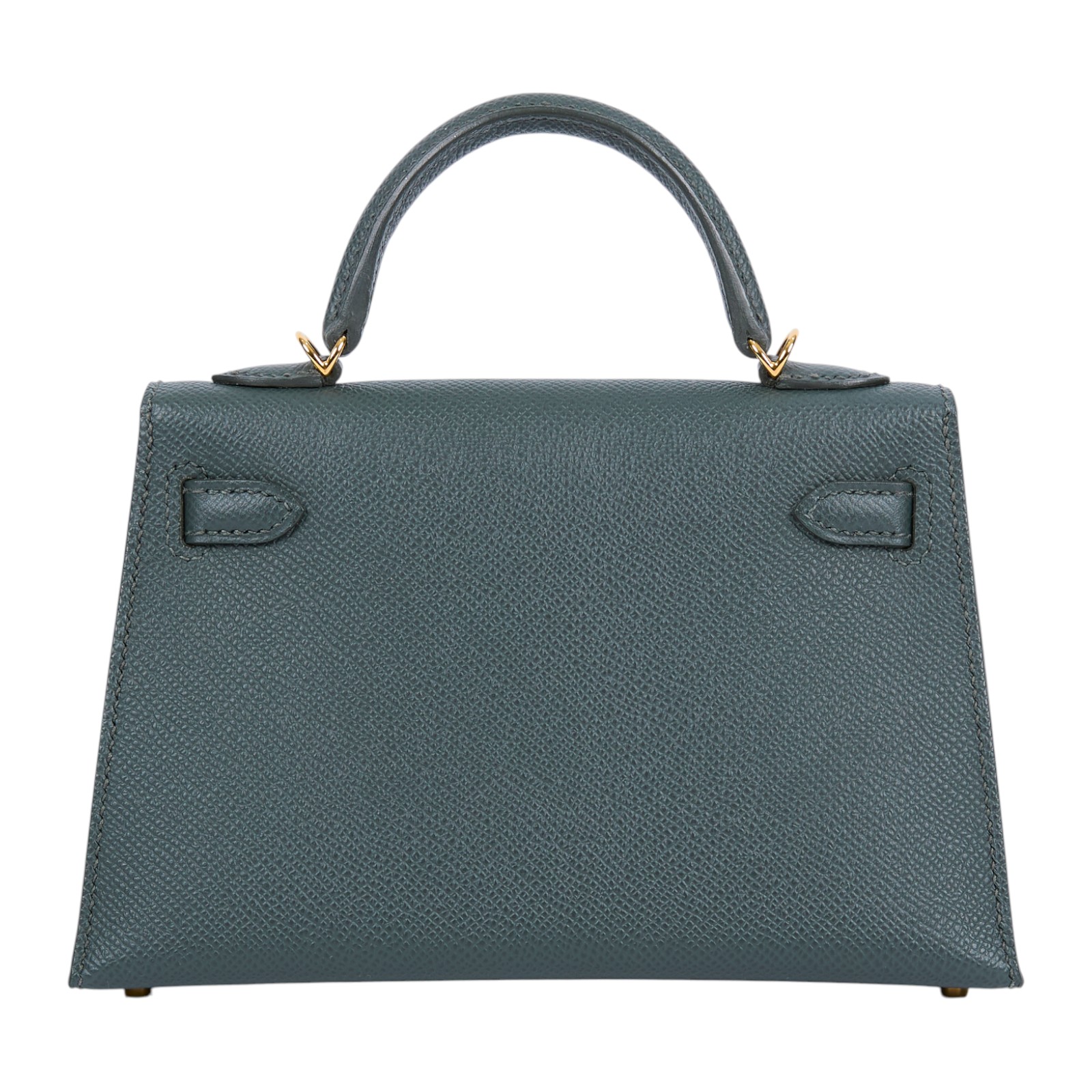 愛馬仕 Hermes Kelly Bag 凱莉包 mini KLM W刻 灰綠金MINI KELLY 原廠盒子/防塵袋/背帶