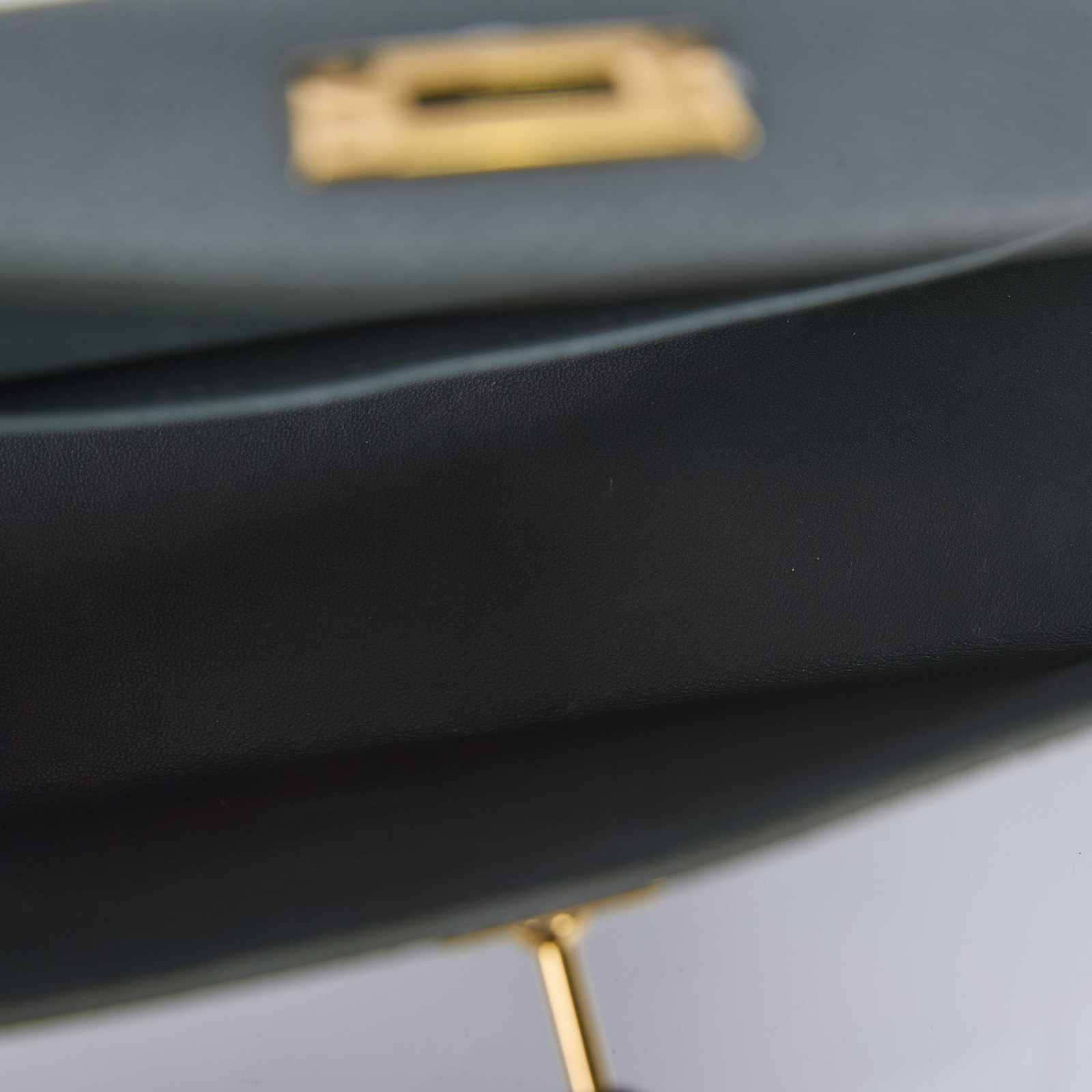 愛馬仕 Hermes Kelly Bag 凱莉包 mini KLM W刻 灰綠金MINI KELLY 原廠盒子/防塵袋/背帶