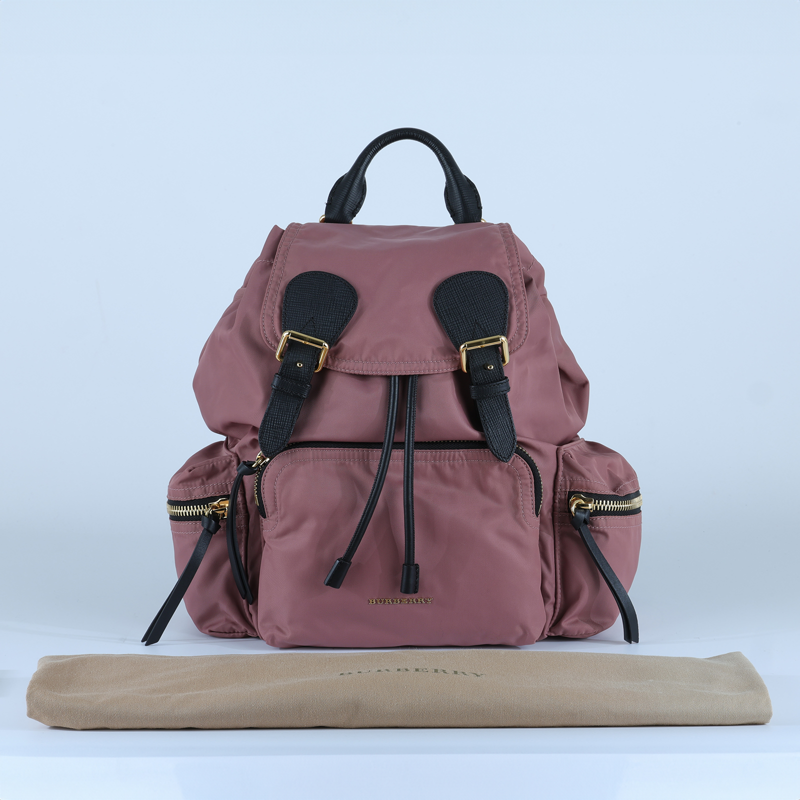 博柏利 BURBERRY Aviator Rucksack 後背包 40209591 藕粉尼龍後背包 防塵袋