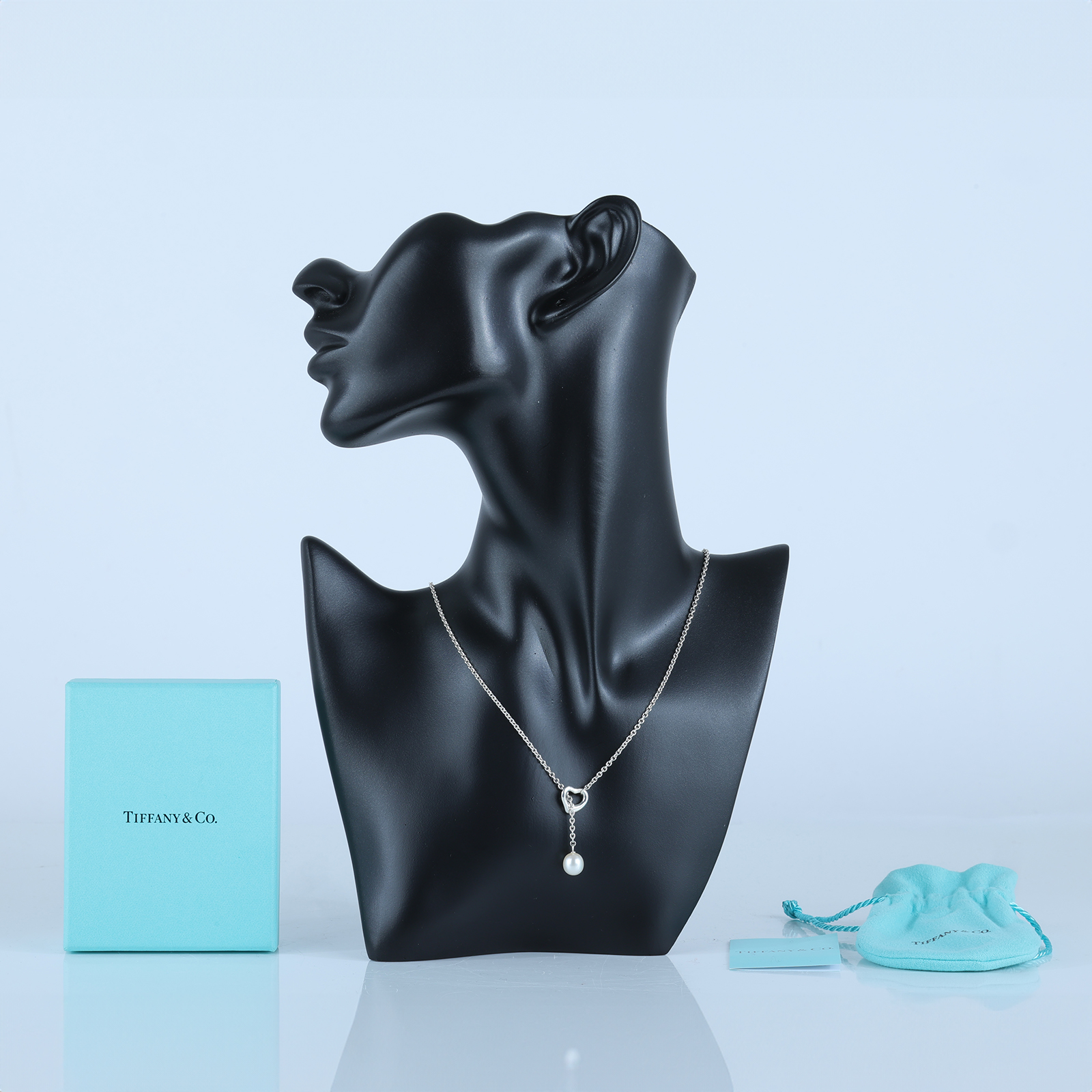 蒂芙尼 TIFFANY＆CO. Open Heart 項鍊 60116057 925銀愛心珍珠項鍊 原廠盒子/防塵袋