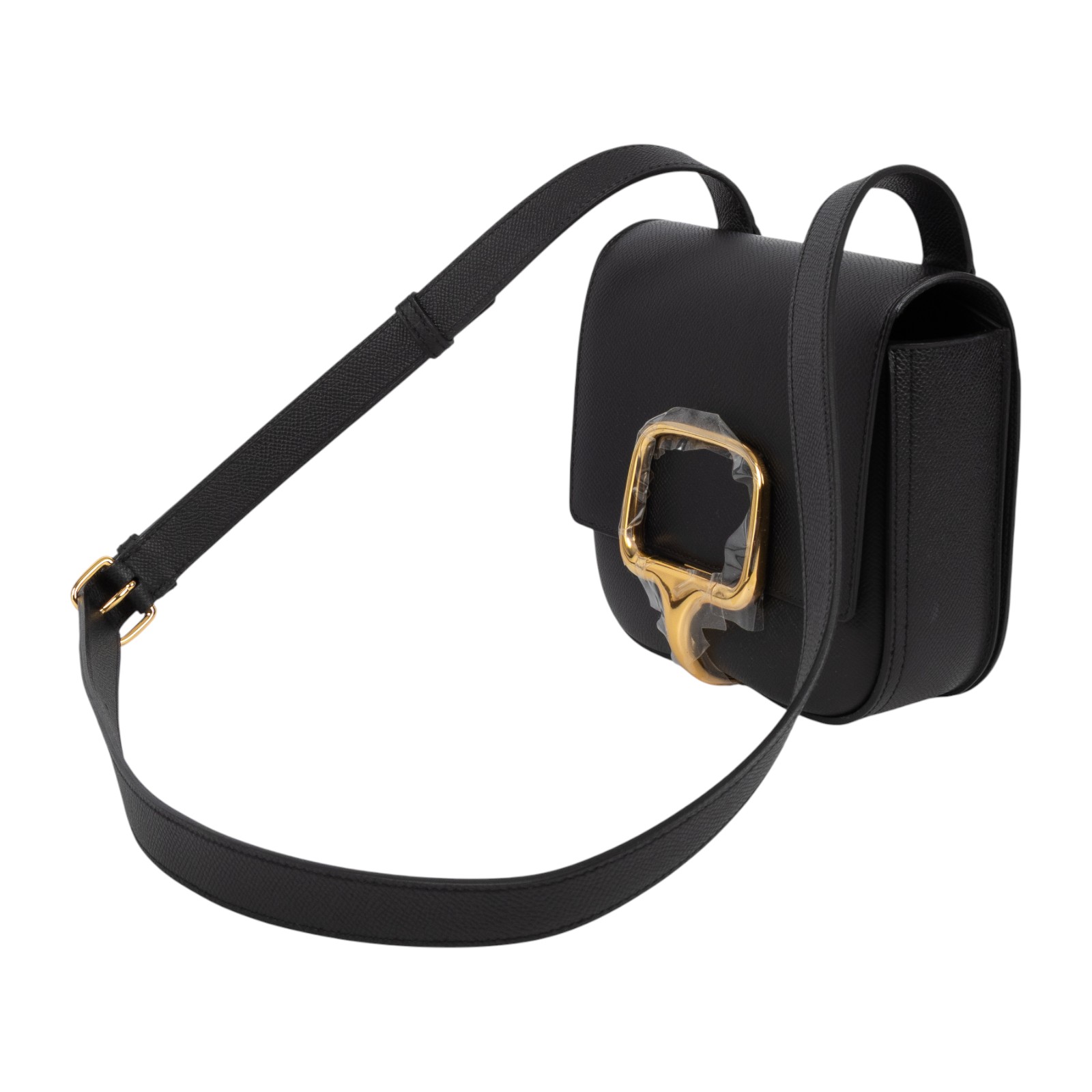 愛馬仕 Hermes Della Cavalleria 迷你 肩背包 金色五金 黑色 H085367CC89 /K刻  原廠盒子/防塵袋/購買證明