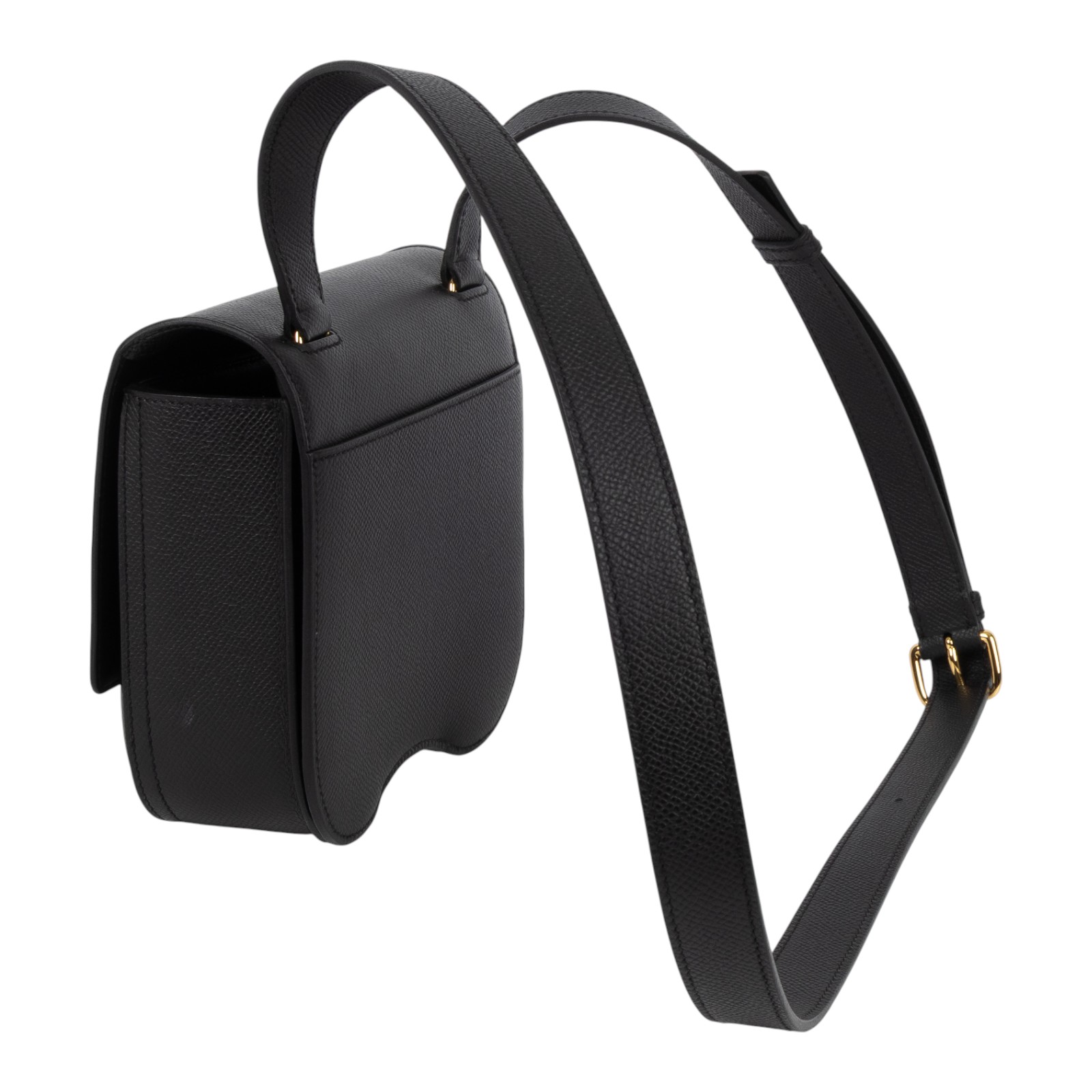 愛馬仕 Hermes Della Cavalleria 迷你 肩背包 金色五金 黑色 H085367CC89 /K刻  原廠盒子/防塵袋/購買證明