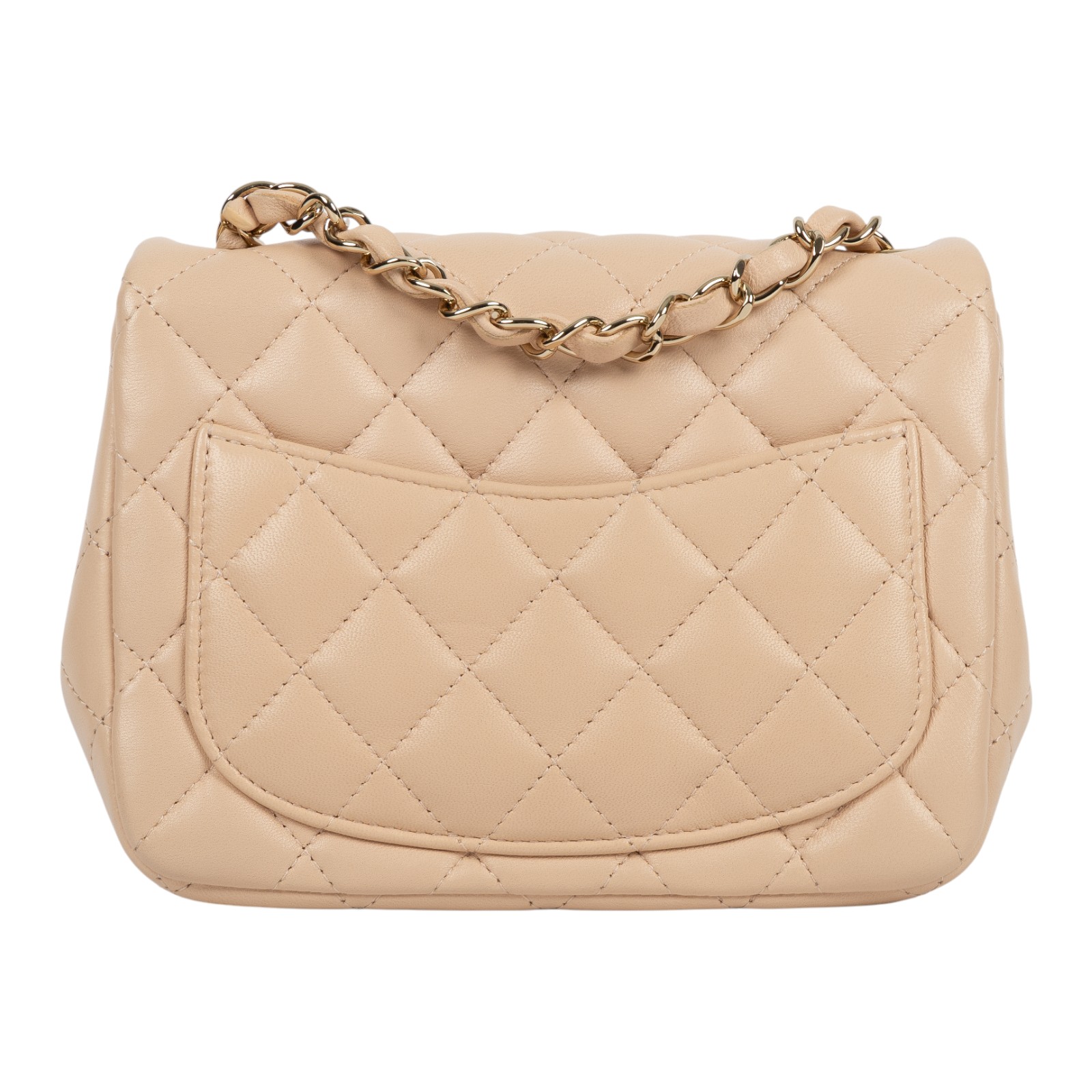 香奈兒 CHANEL CF 方形 迷你 口蓋包 A35200 31開奶茶色羊皮方胖 原廠盒子/防塵袋/保證卡