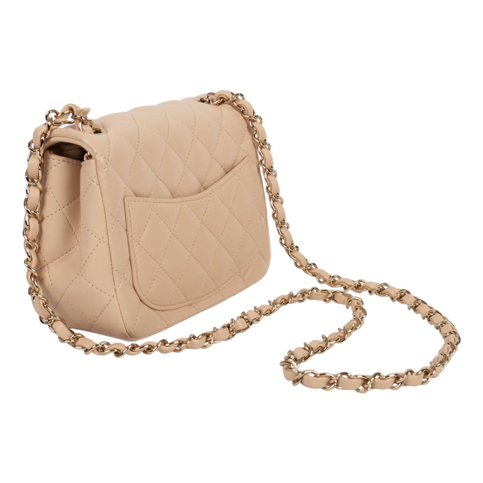 香奈兒 CHANEL CF 方形 迷你 口蓋包 A35200 31開奶茶色羊皮方胖 原廠盒子/防塵袋/保證卡