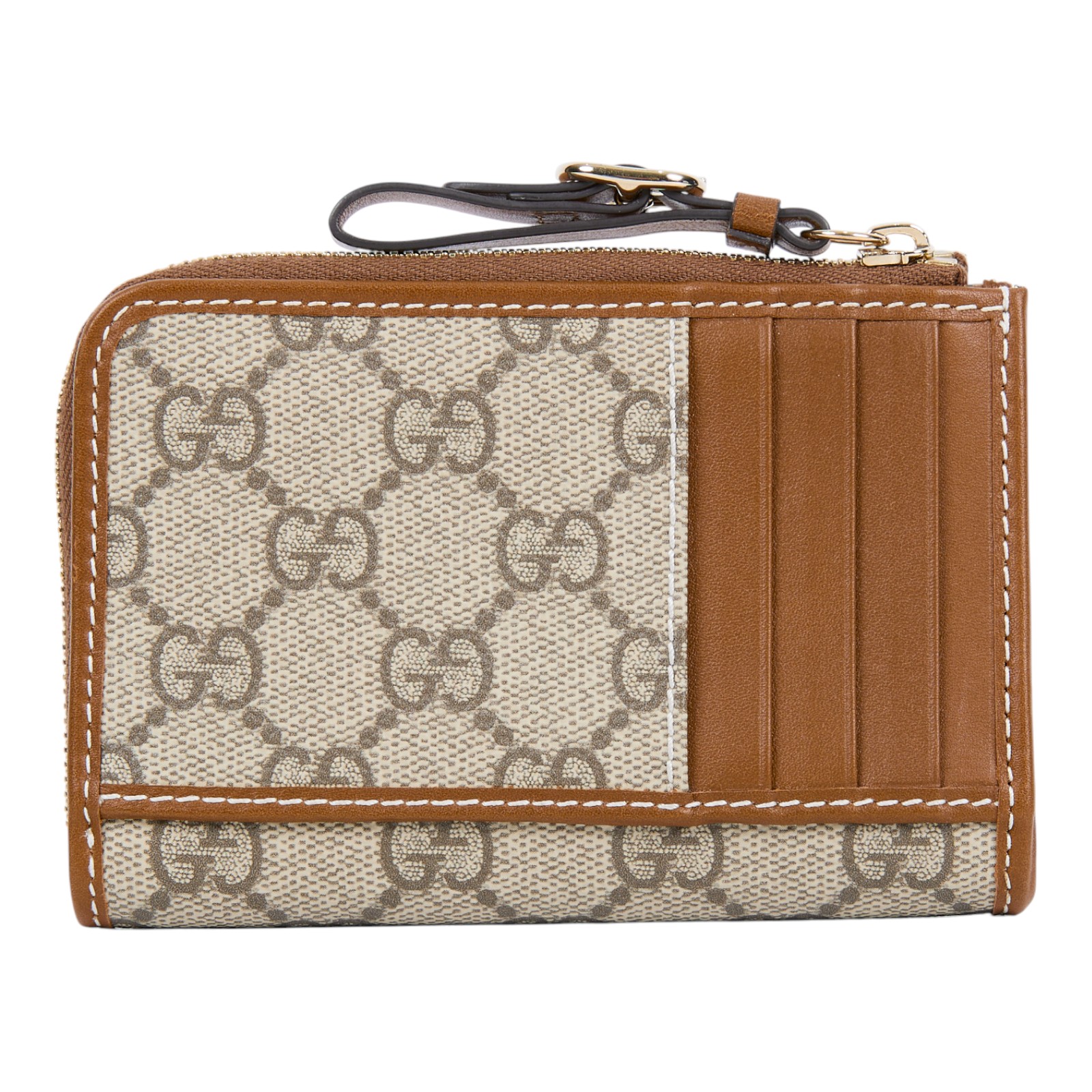 古馳 GUCCI GG Emblem 拉鍊卡包 821804 FAD6L 焦糖GG Emblem拉鍊卡夾 原廠盒子/防塵袋/購買證明