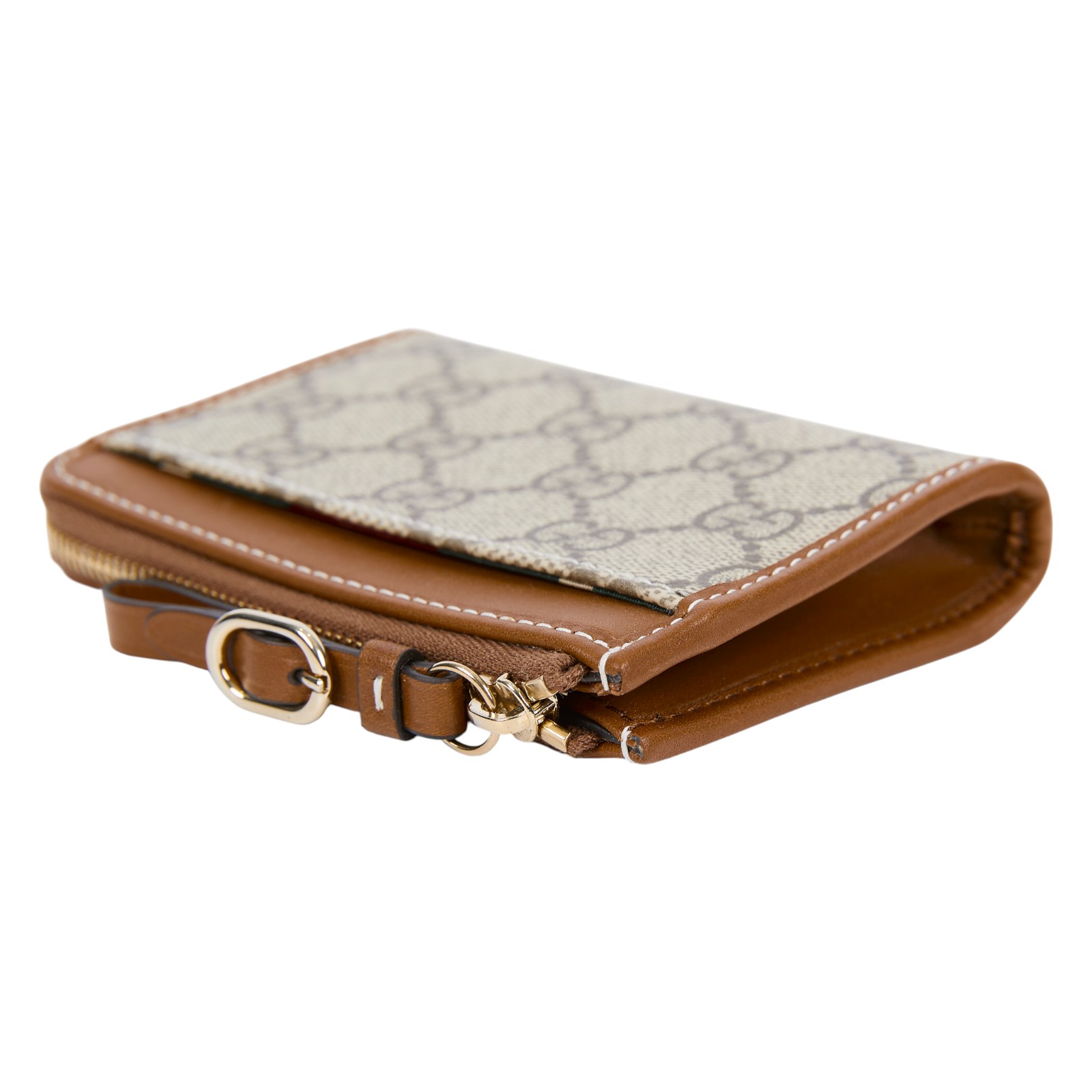 古馳 GUCCI GG Emblem 拉鍊卡包 821804 FAD6L 焦糖GG Emblem拉鍊卡夾 原廠盒子/防塵袋/購買證明