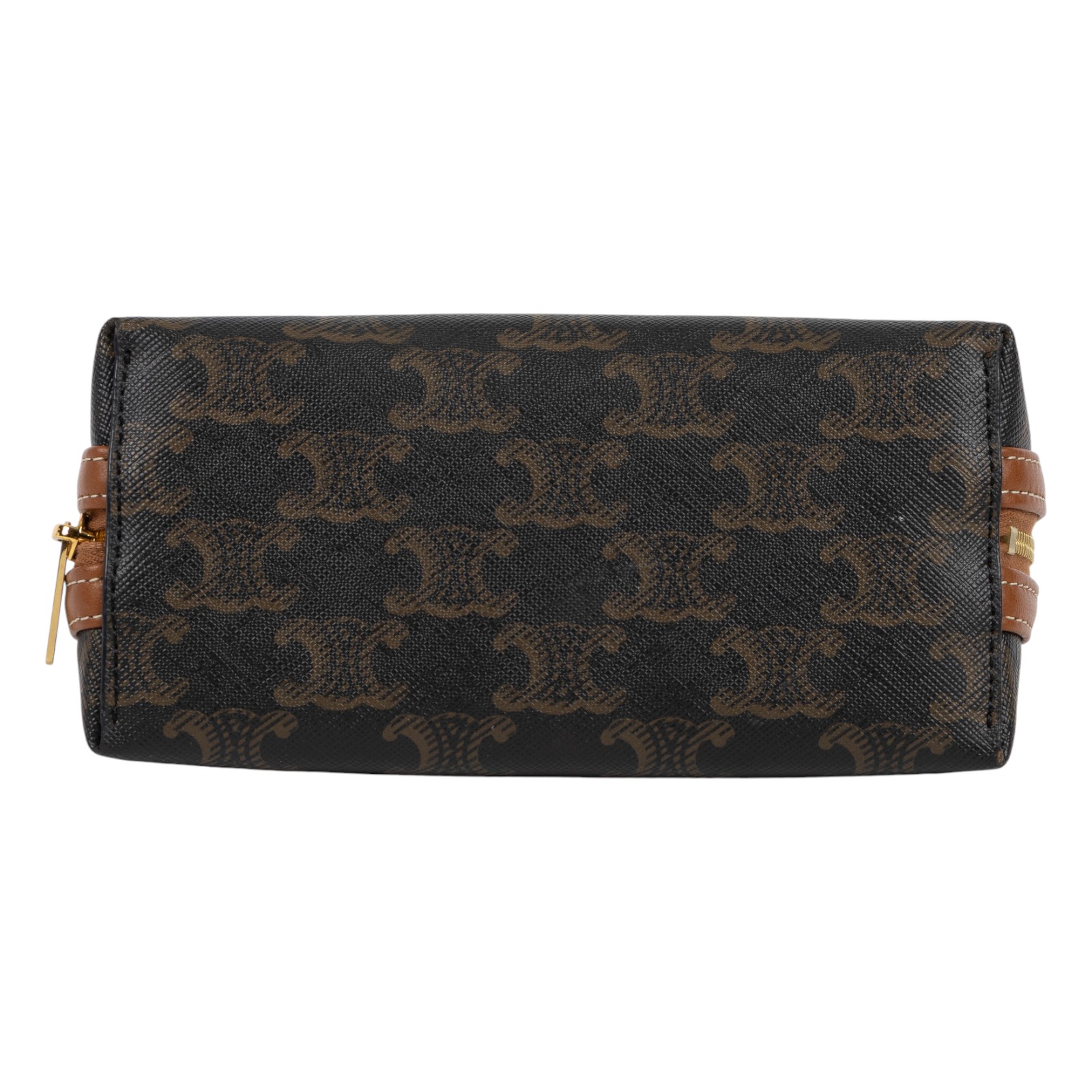 思琳 CELINE 標誌印花飾鍊 手提包 10E382CBX 棕凱旋金鍊包 原廠盒子/防塵袋