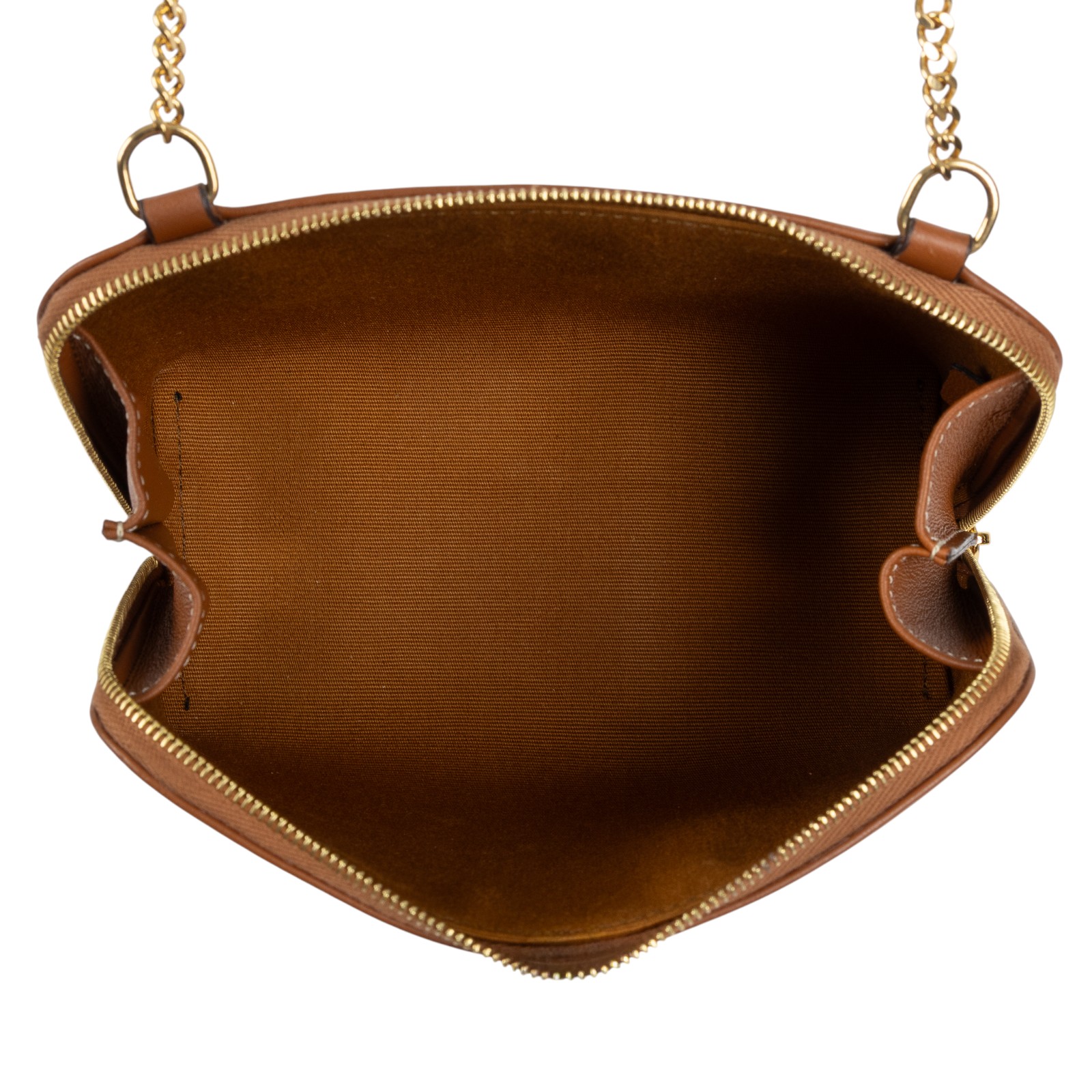 思琳 CELINE 標誌印花飾鍊 手提包 10E382CBX 棕凱旋金鍊包 原廠盒子/防塵袋