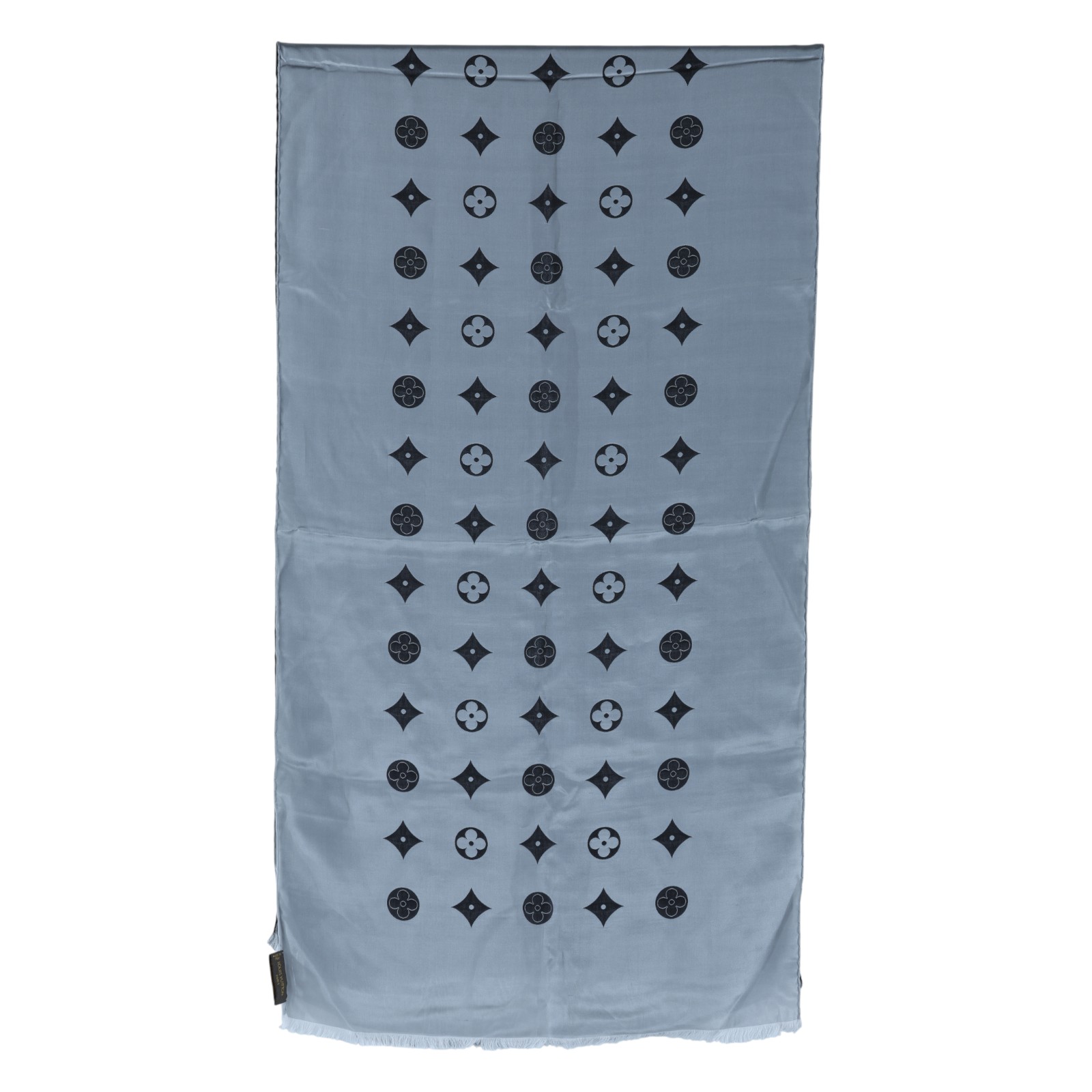 路易威登 LOUIS VUITTON 老花 披肩 圍巾 絲巾 M71745 黑老花絲巾 無附屬品