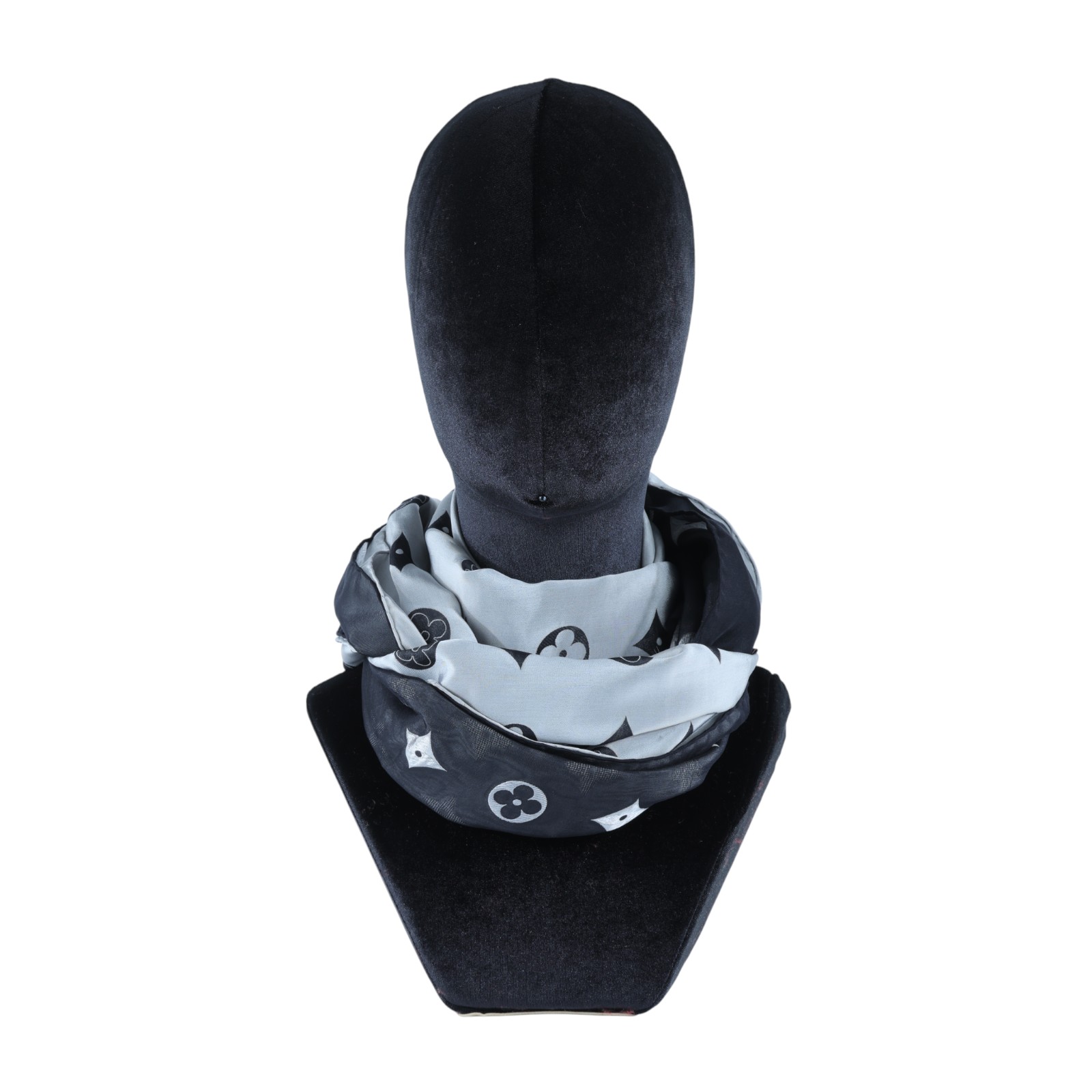 路易威登 LOUIS VUITTON 老花 披肩 圍巾 絲巾 M71745 黑老花絲巾 無附屬品