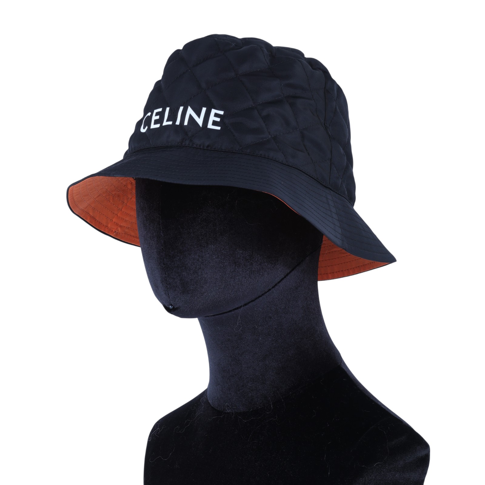 思琳 CELINE Triomphe 水桶帽 2AUB8930C_M 黑色尼龍漁夫帽#M 無附屬品