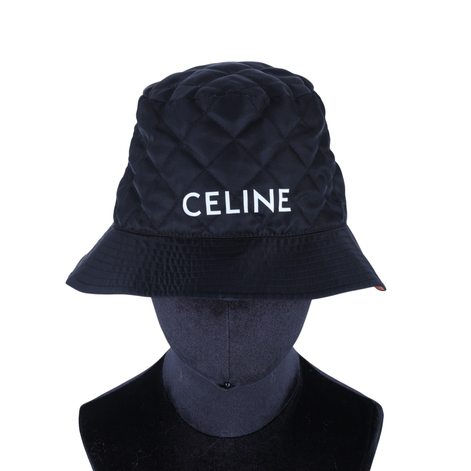 思琳 CELINE Triomphe 水桶帽 2AUB8930C_M 黑色尼龍漁夫帽#M 無附屬品