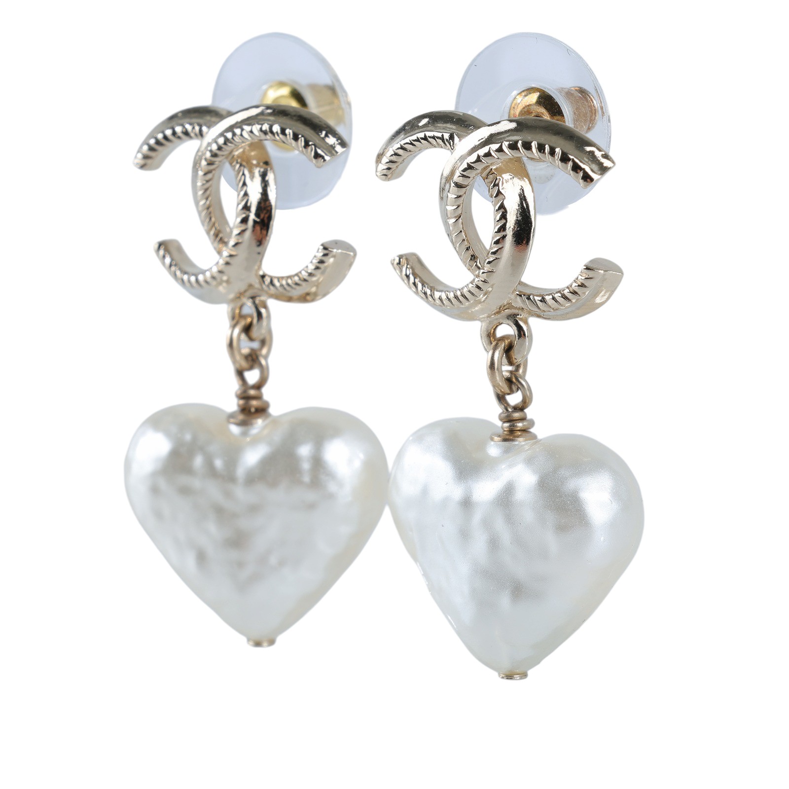 香奈兒 CHANEL CC LOGO 耳環 耳釘 B24V 雙C垂墜愛心耳環 原廠盒子