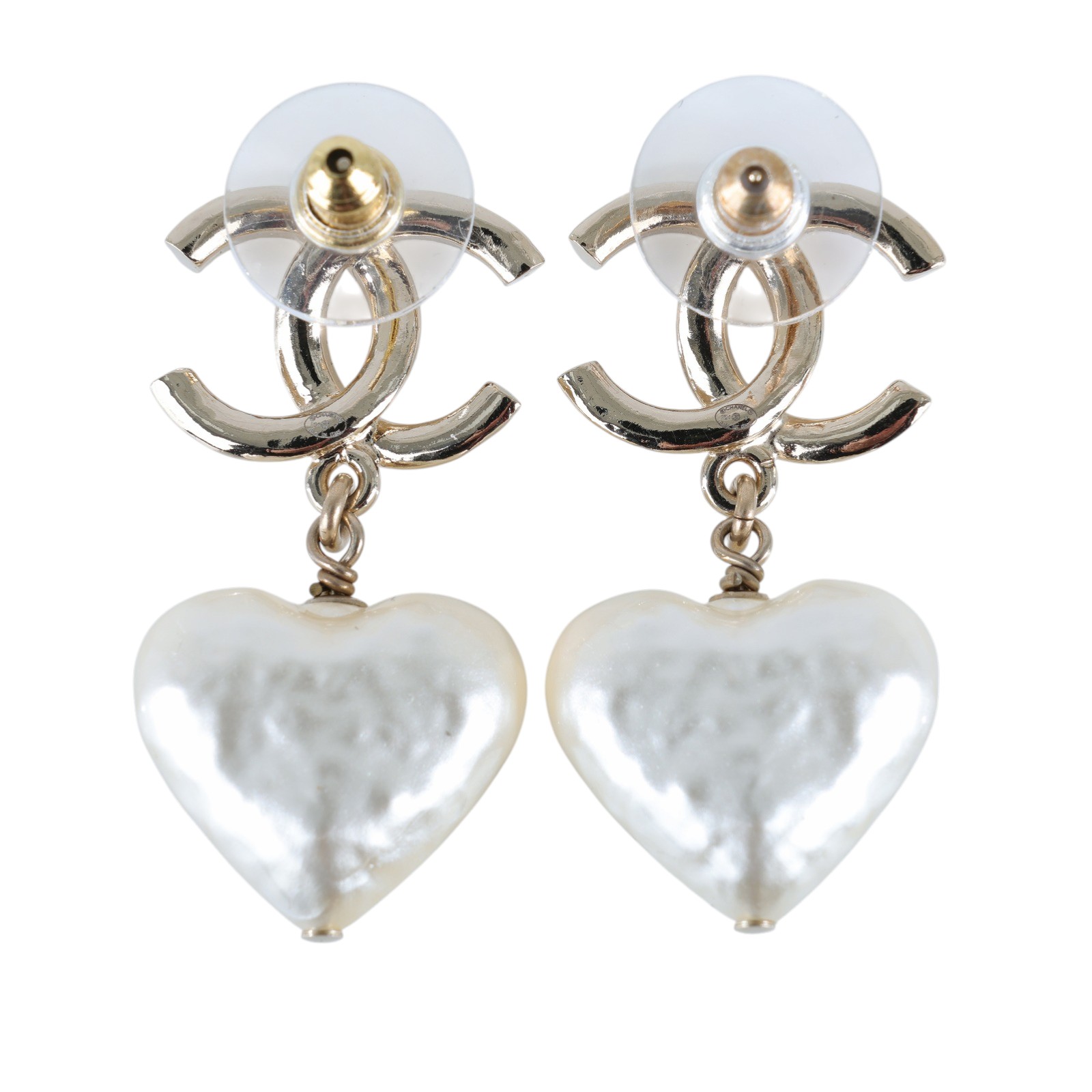 香奈兒 CHANEL CC LOGO 耳環 耳釘 B24V 雙C垂墜愛心耳環 原廠盒子