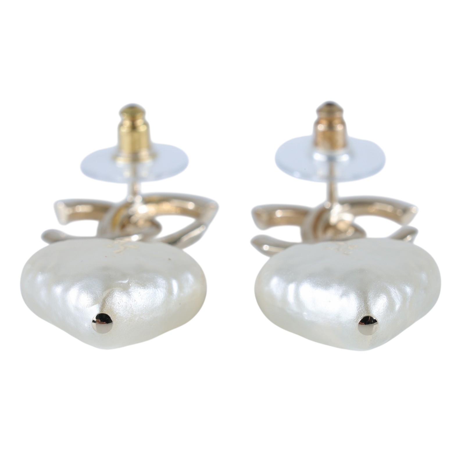 香奈兒 CHANEL CC LOGO 耳環 耳釘 B24V 雙C垂墜愛心耳環 原廠盒子