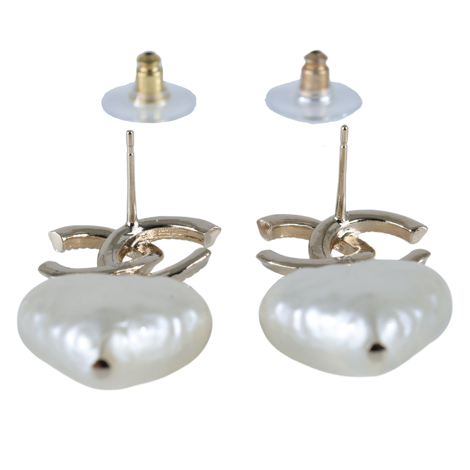 香奈兒 CHANEL CC LOGO 耳環 耳釘 B24V 雙C垂墜愛心耳環 原廠盒子