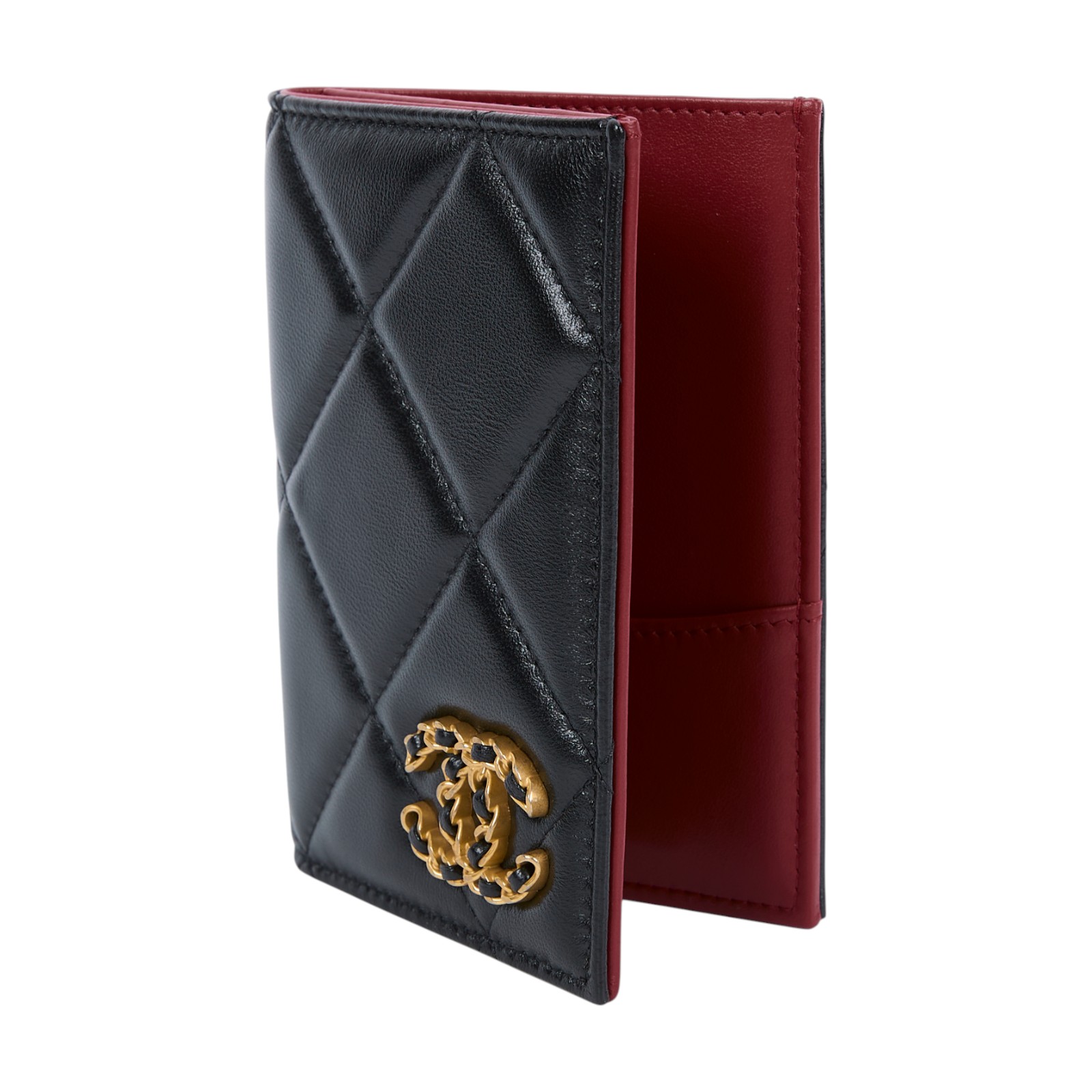 香奈兒 CHANEL 19 菱格紋 護照套 AP3363 晶片款 黑19護照套 防塵袋