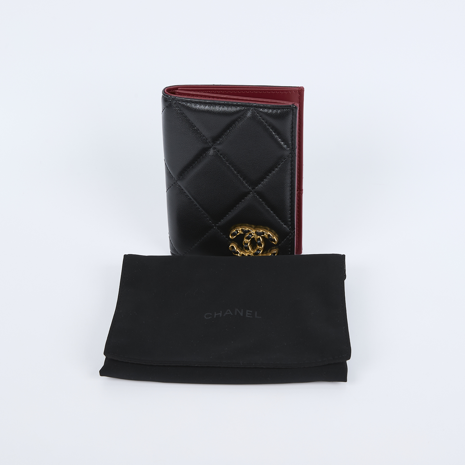 香奈兒 CHANEL 19 菱格紋 護照套 AP3363 晶片款 黑19護照套 防塵袋