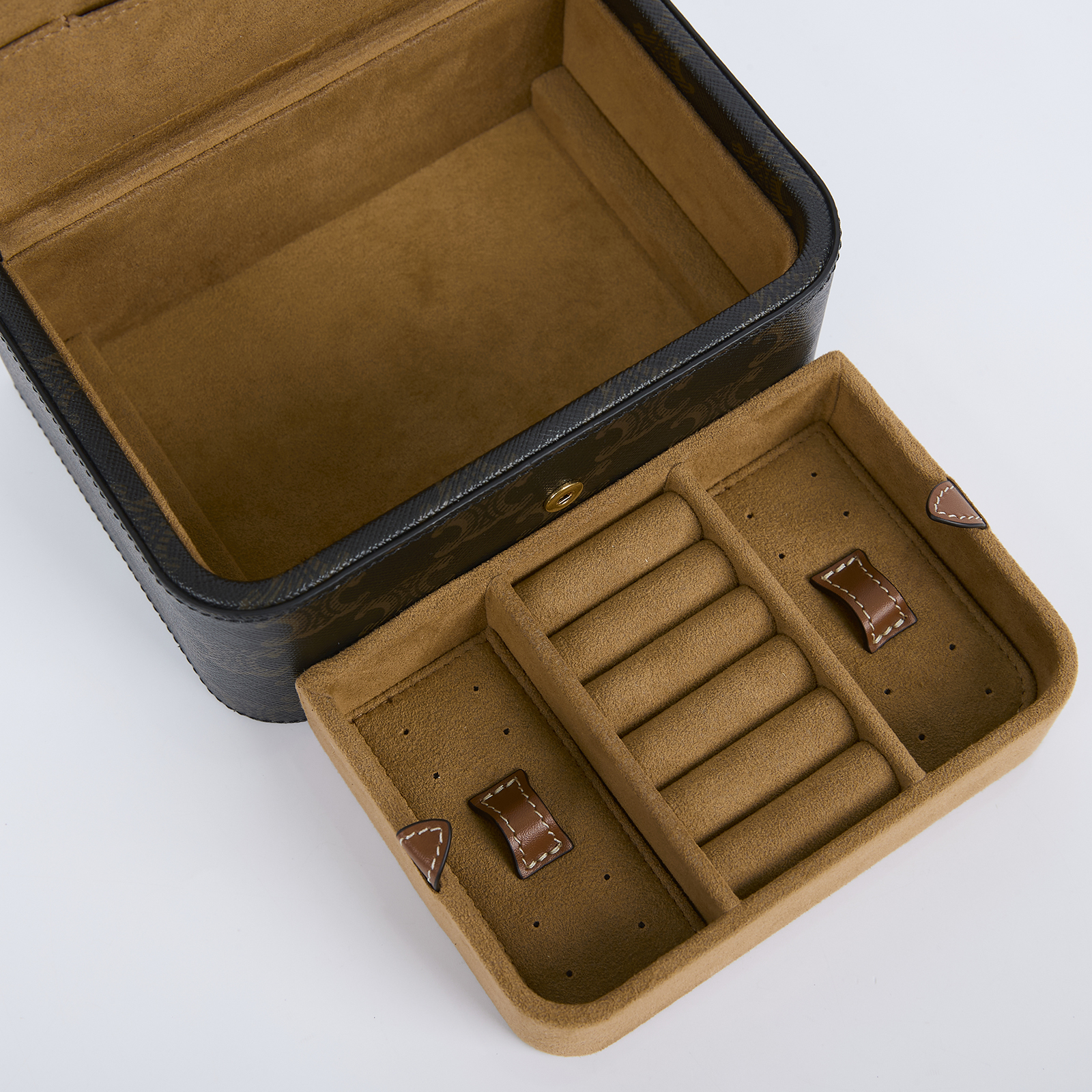 思琳 CELINE 標誌印花牛皮革 大型 珠寶盒 4M0382DIU 凱旋花紋珠寶盒 原廠盒子/防塵袋/購買證明影本