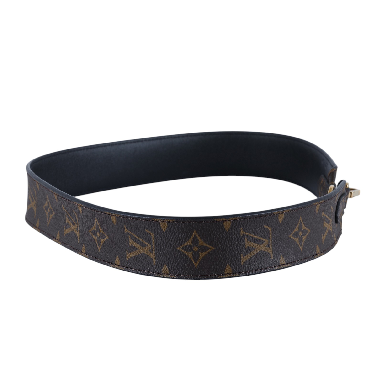 路易威登 LOUIS VUITTON Monogram 肩背帶 黑色 J02288 原花寬背帶 無附屬品