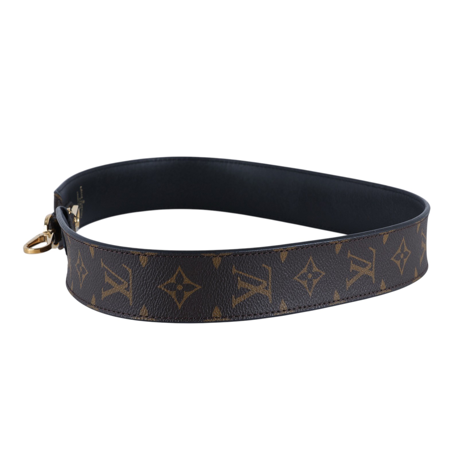 路易威登 LOUIS VUITTON Monogram 肩背帶 黑色 J02288 原花寬背帶 無附屬品