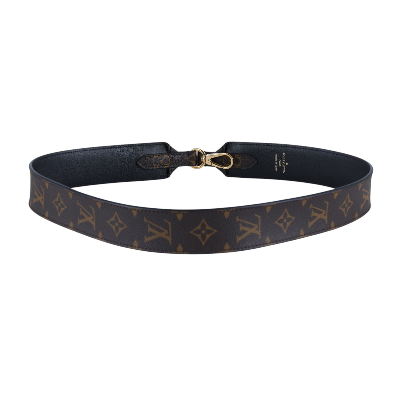 路易威登 LOUIS VUITTON Monogram 肩背帶 黑色 J02288 原花寬背帶 無附屬品