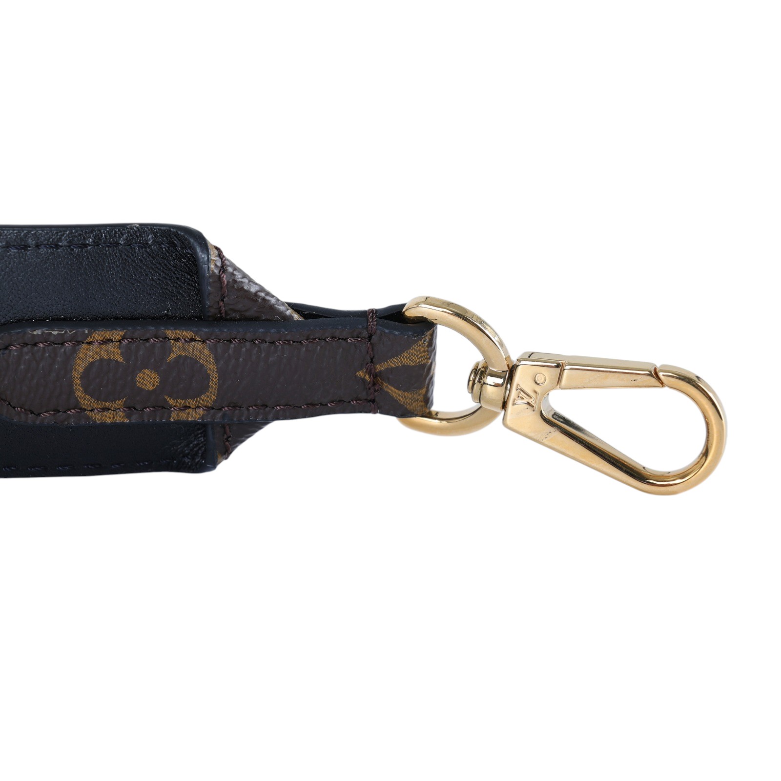路易威登 LOUIS VUITTON Monogram 肩背帶 黑色 J02288 原花寬背帶 無附屬品