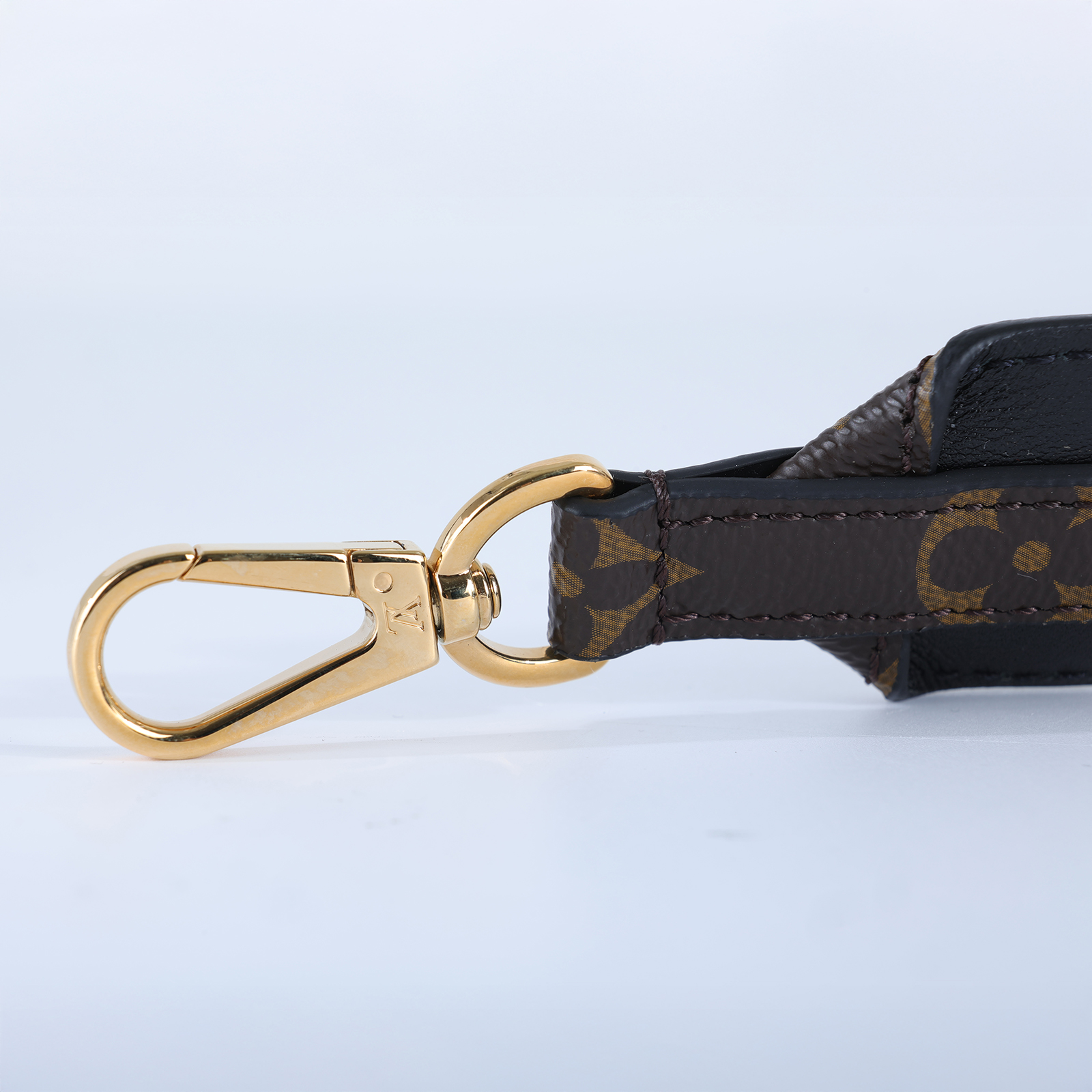 路易威登 LOUIS VUITTON Monogram 肩背帶 黑色 J02288 原花寬背帶 無附屬品