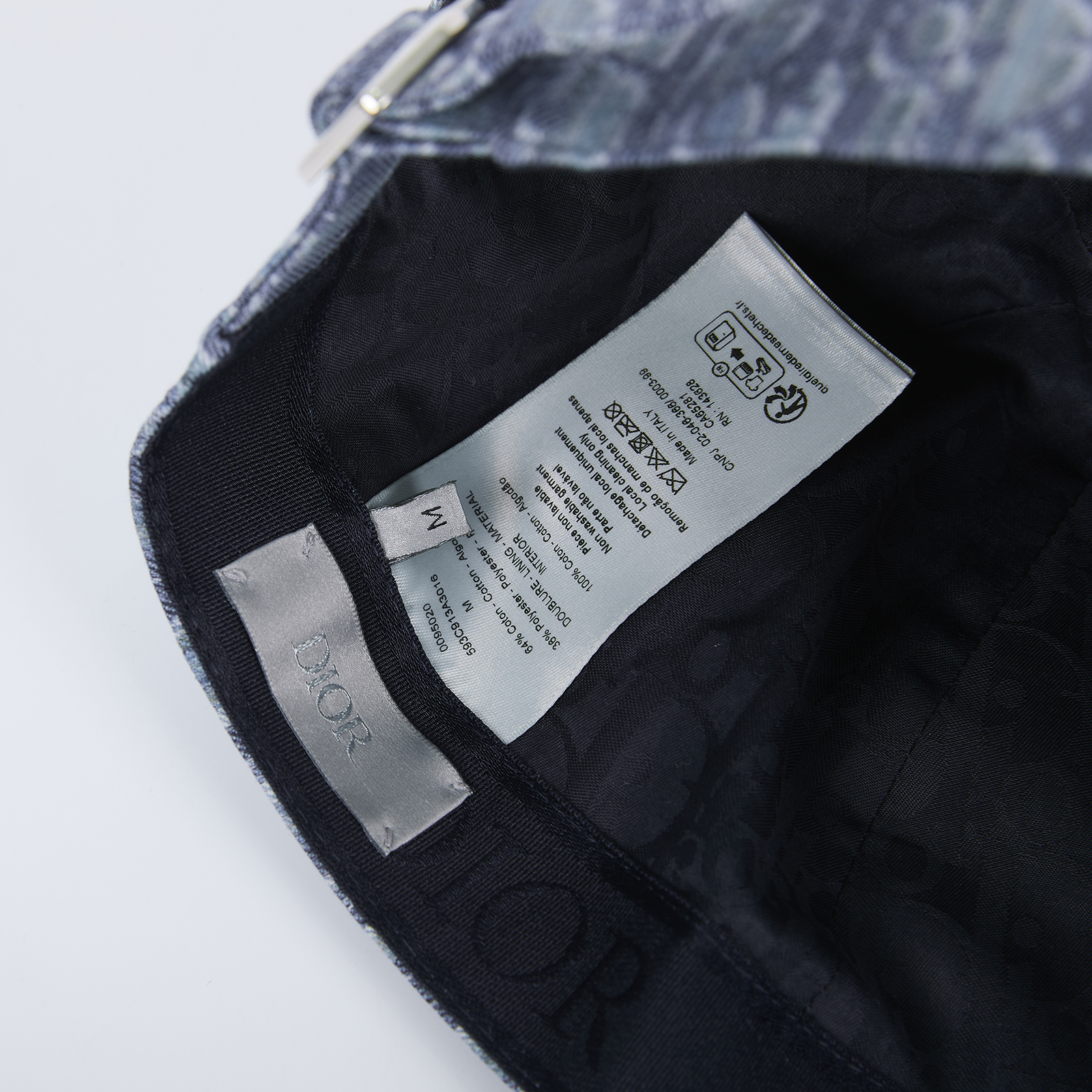 迪奧 CHRISTIAN DIOR 棒球帽 593C913A3016_M 藍緹花帆布棒球帽 防塵袋