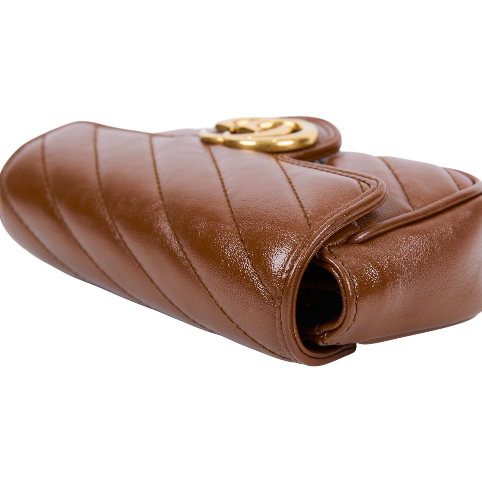 古馳 GUCCI GG Mormont 絎縫 超迷你袋 476433 DTDCT 焦糖MARMONT MINI 原廠盒子/防塵袋/購買證明