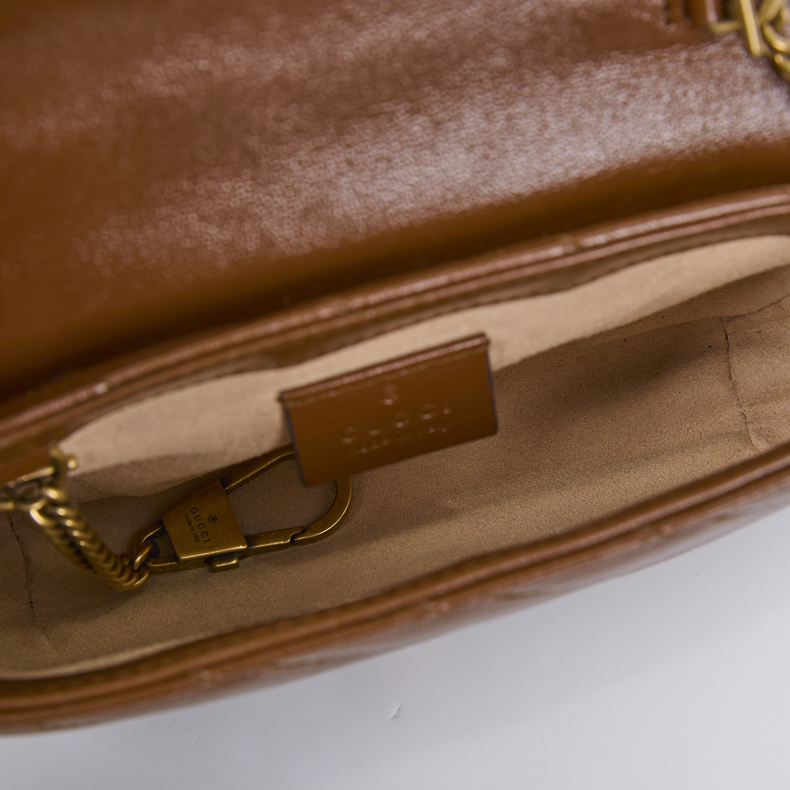 古馳 GUCCI GG Mormont 絎縫 超迷你袋 476433 DTDCT 焦糖MARMONT MINI 原廠盒子/防塵袋/購買證明