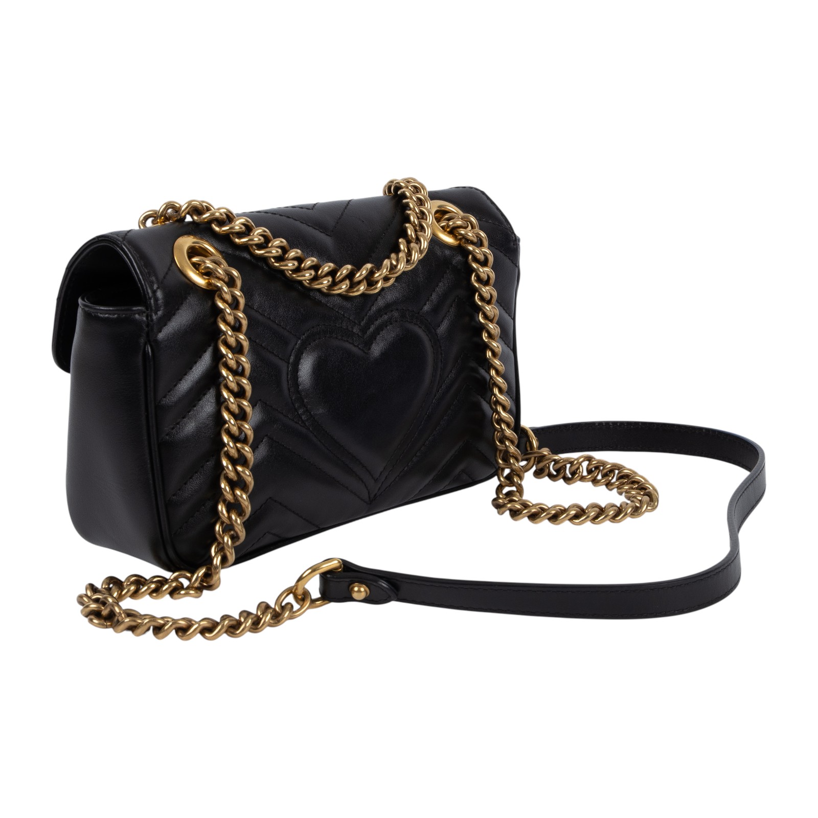 古馳 GUCCI GG Marmont 迷你肩揹袋 446744 DTDIT 黑金MARMONT SMALL 防塵袋