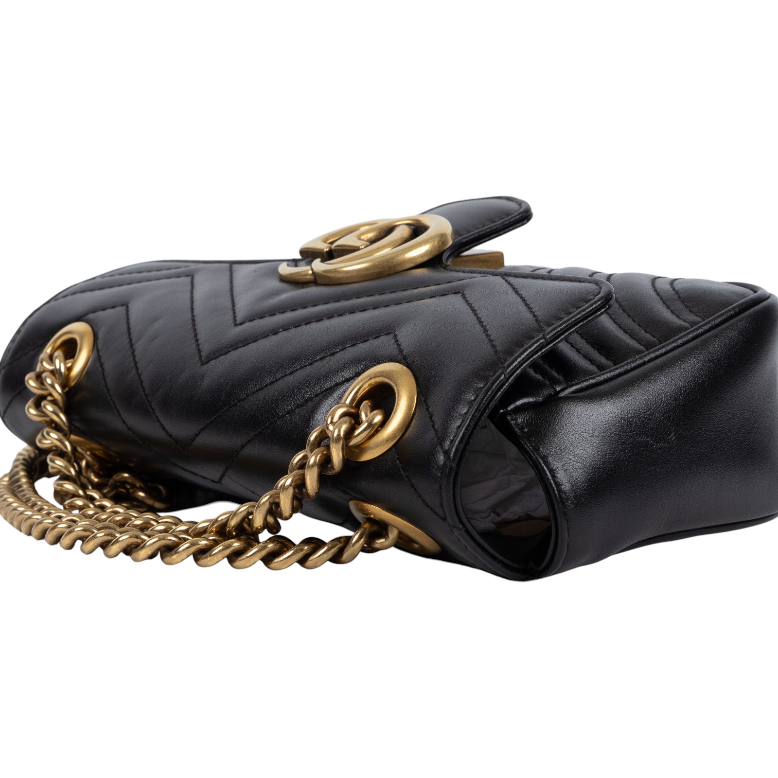 古馳 GUCCI GG Marmont 迷你肩揹袋 446744 DTDIT 黑金MARMONT SMALL 防塵袋