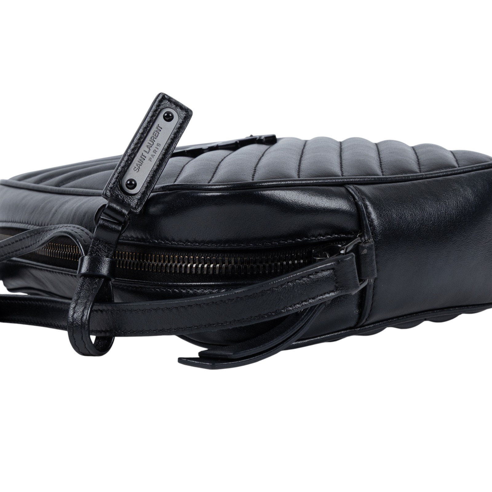 聖羅蘭 YSL SAINT LAURENT Monogram V字紋 流蘇 斜背包 520534DV708 SO BLACK流蘇相機包 無附屬品