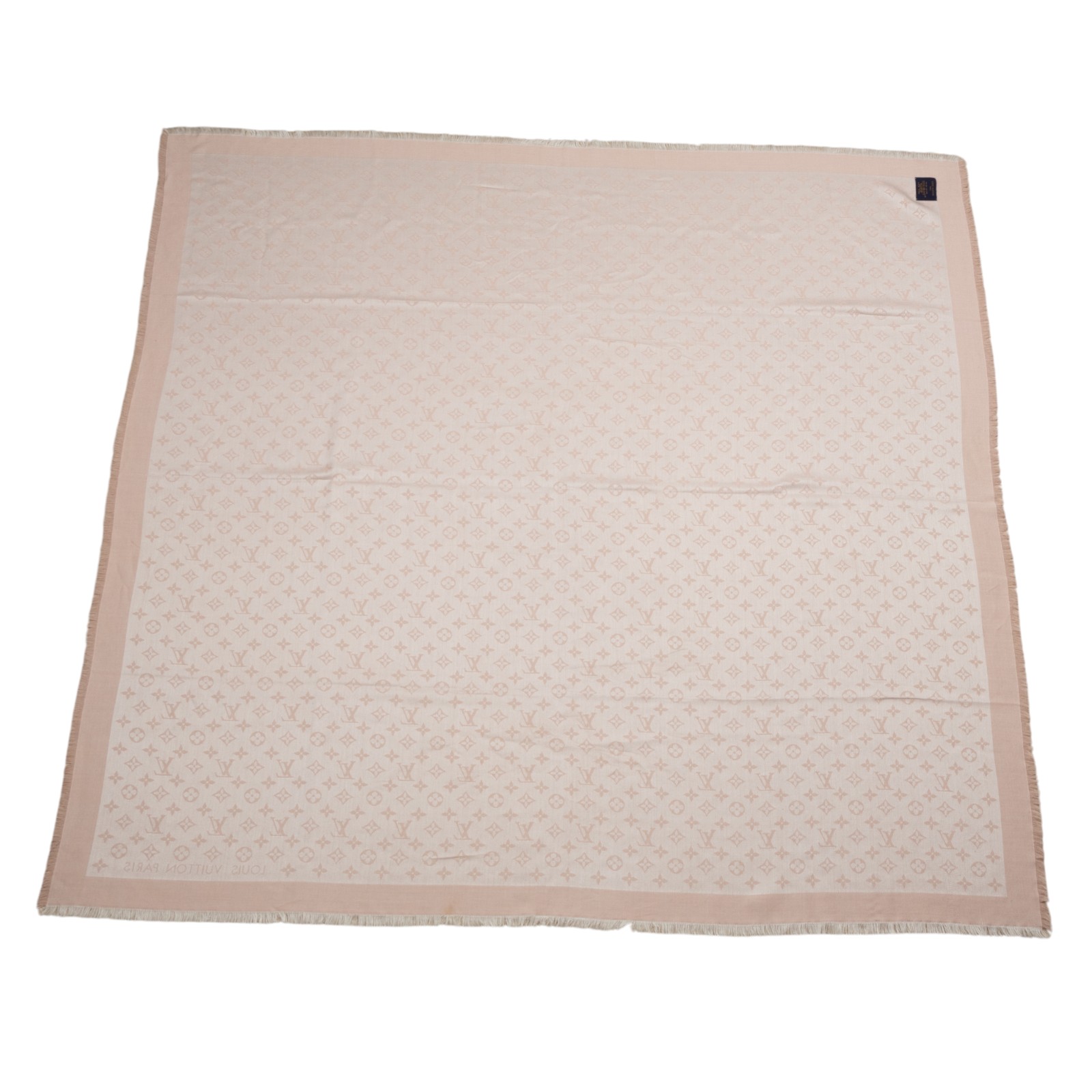 路易威登 LOUIS VUITTON Monogram Denim 披肩 M72046 粉原花圍巾 原廠盒子