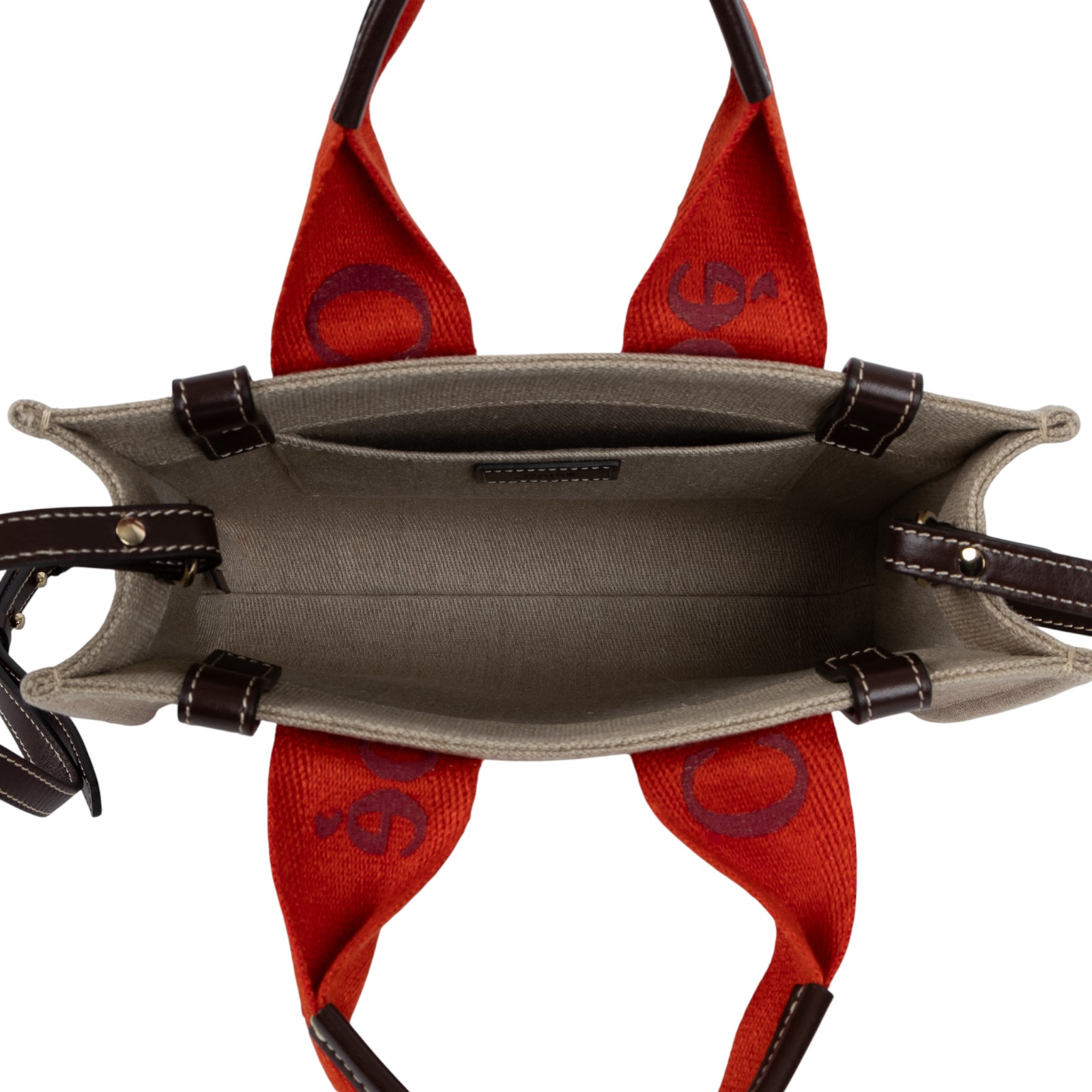 蔻依 CHLOE Woody Small 手提包 肩背包 托特包 CHC23US397K37 9HE 紅/棕亞麻WOODY 小 背帶款 防塵袋