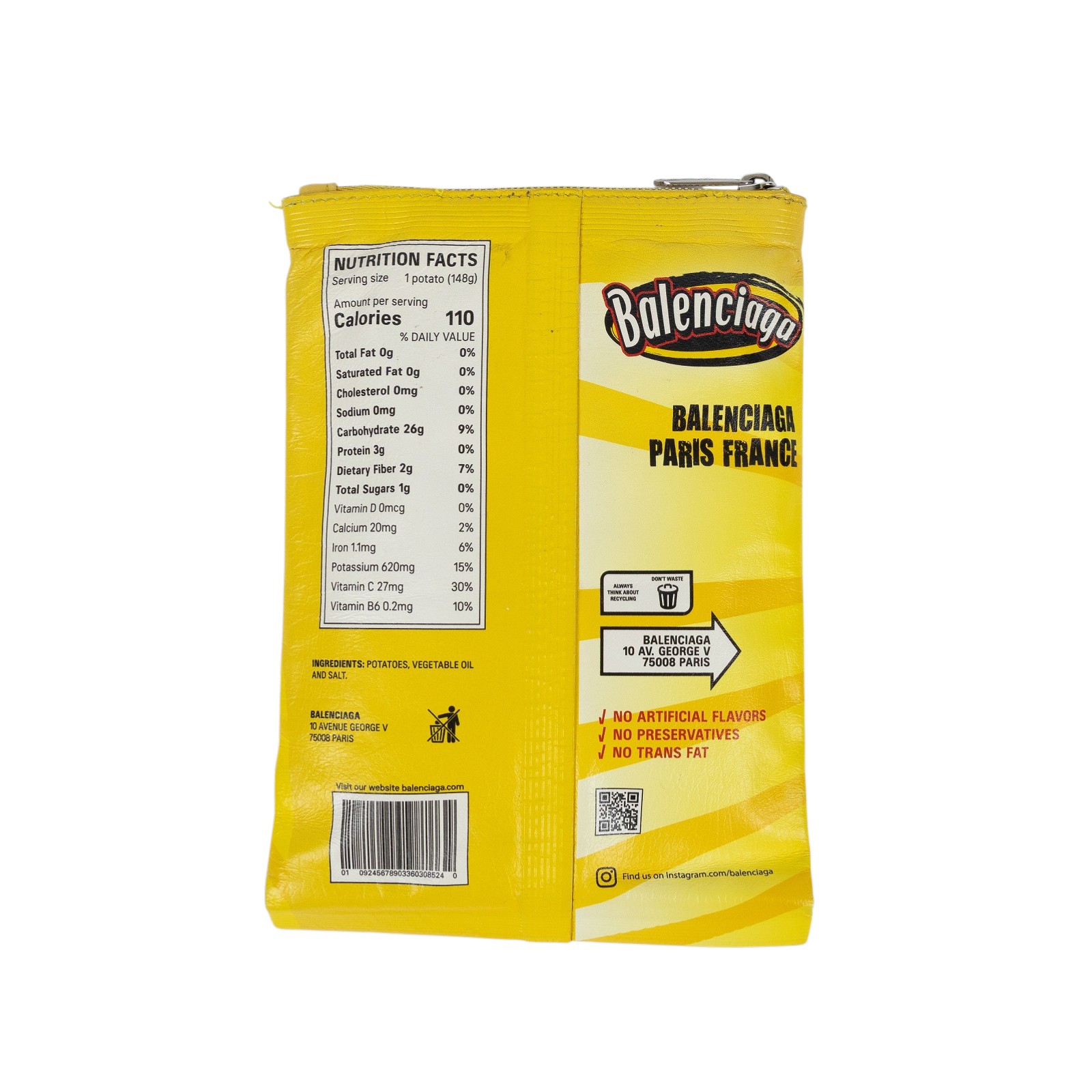 巴黎世家 BALENCIAGA Chips 皮革 手機手拿包 8277712ABP0 黃洋芋片包 無附屬品