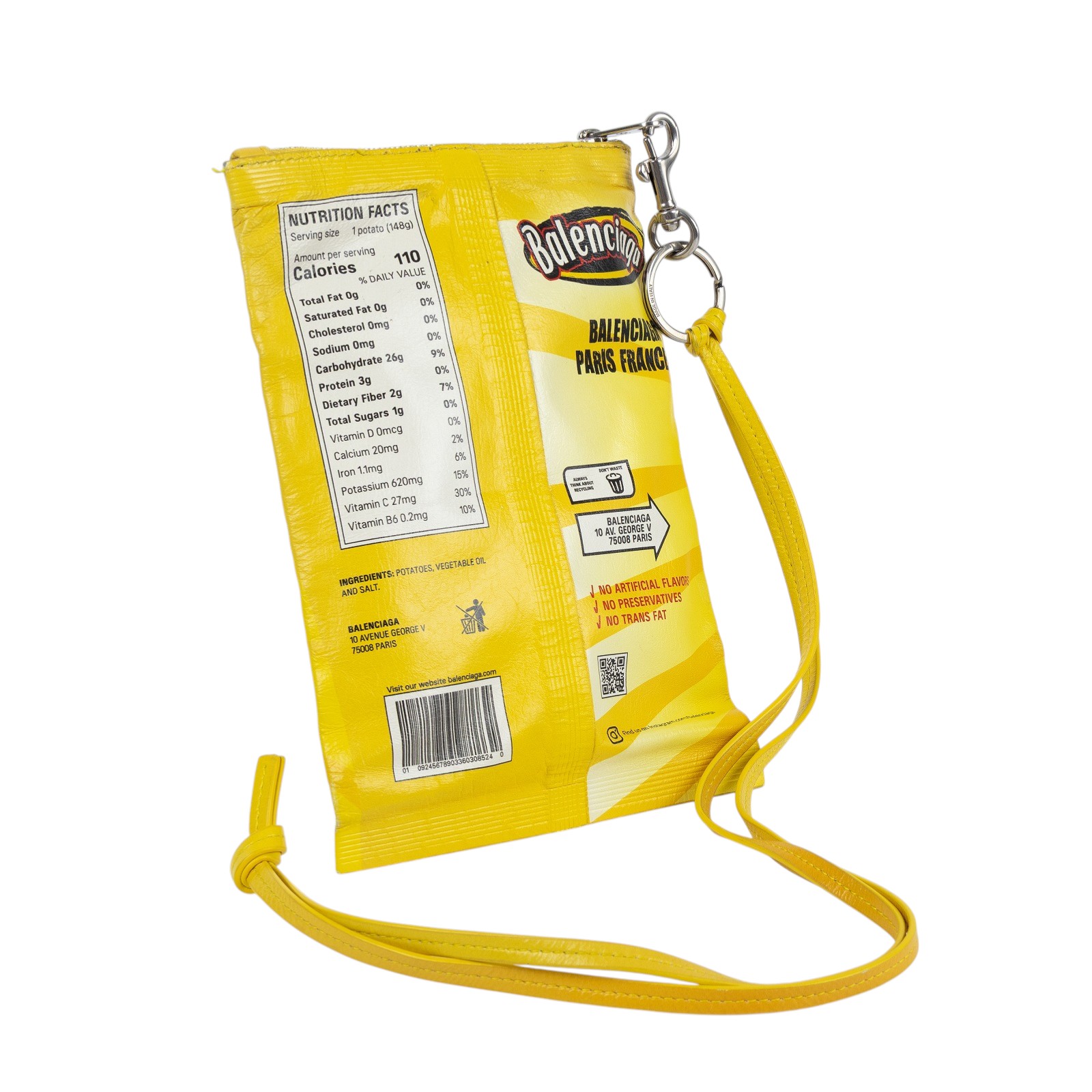 巴黎世家 BALENCIAGA Chips 皮革 手機手拿包 8277712ABP0 黃洋芋片包 無附屬品