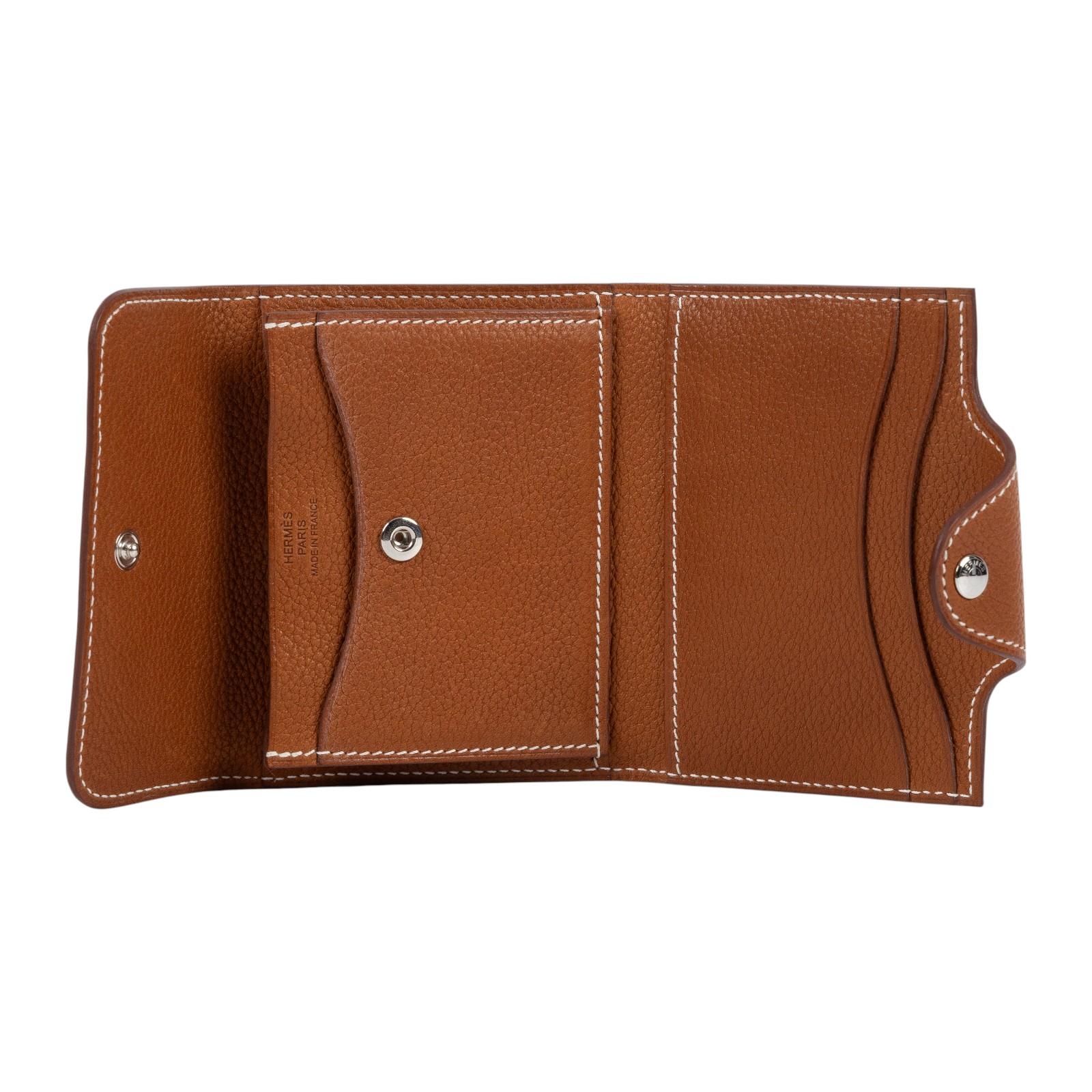 愛馬仕 Hermes Iliade 卡夾 淺黃褐色 銀色五金 H085324CK34 /W刻 Iliade卡夾 原廠盒子