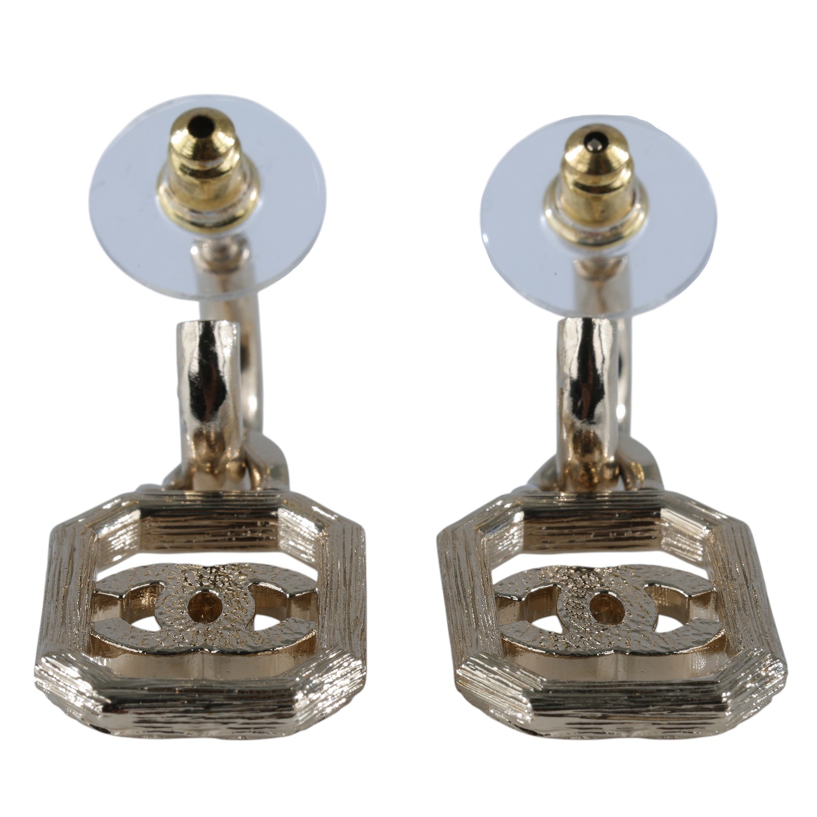 香奈兒 CHANEL CC LOGO 耳環 耳釘 B23K 方框雙C耳環 原廠盒子